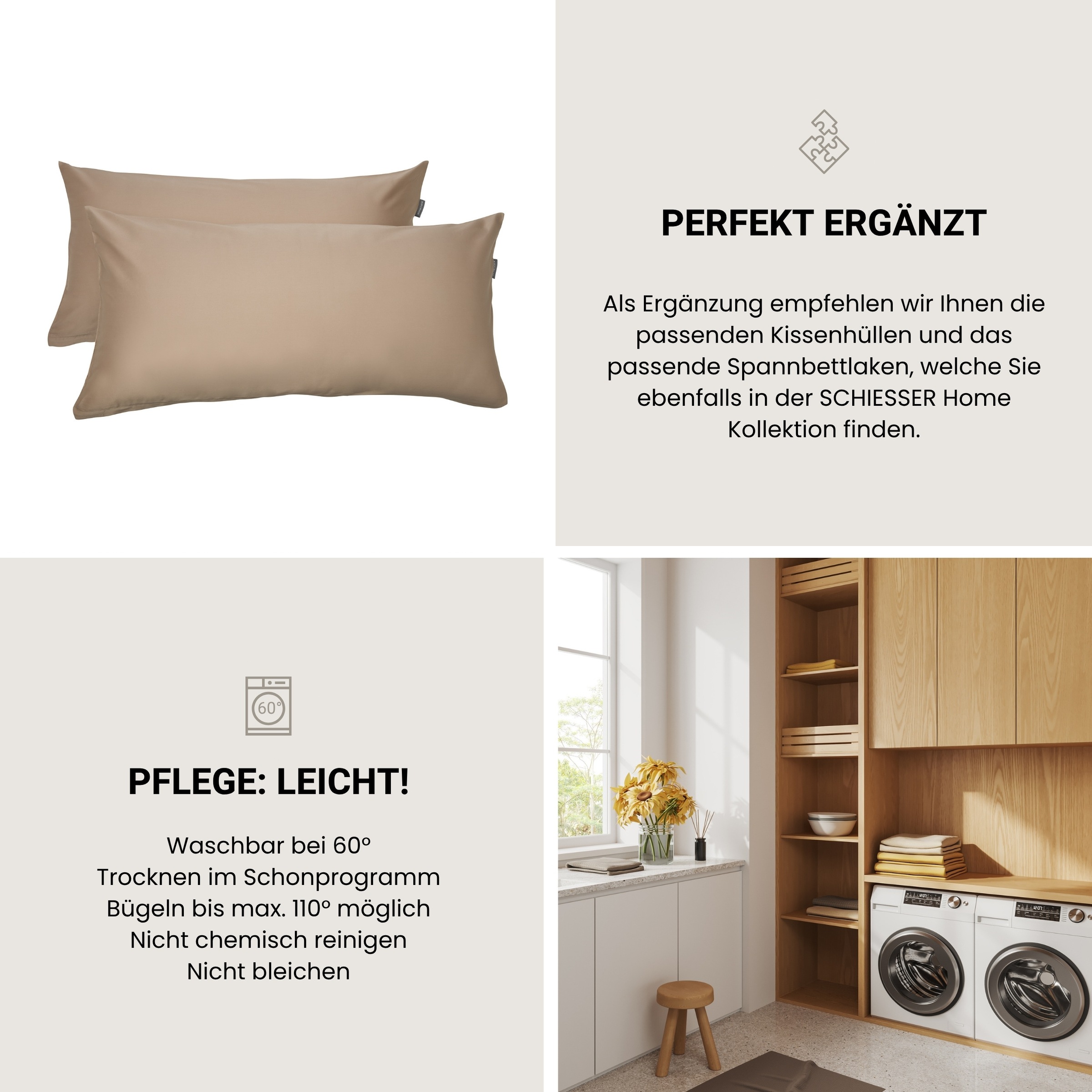 Schiesser Bettwäsche »Ella seidenmattes Premiumbettwäscheset aus feinstem Baumwollsatin«, Made in Green