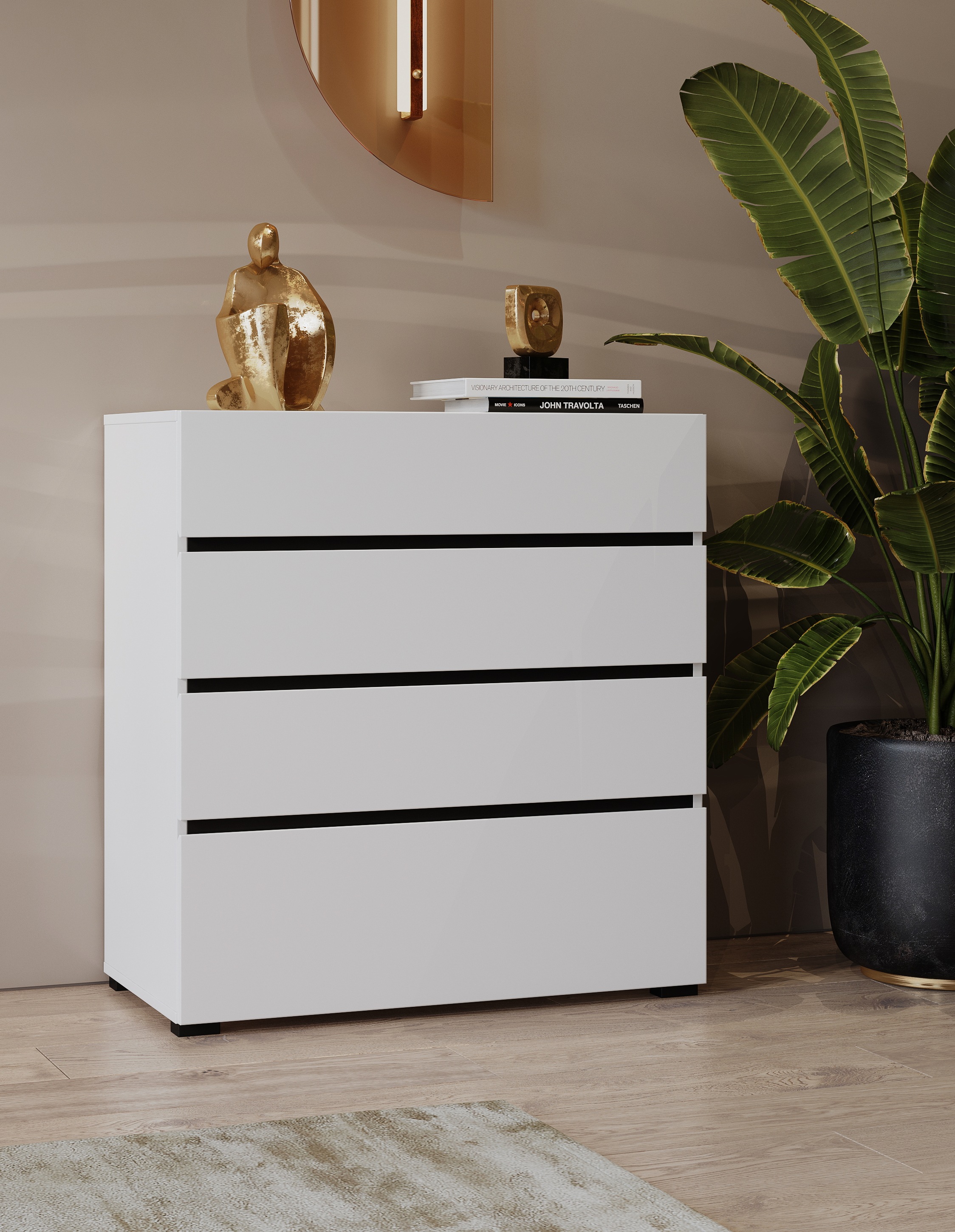 Home affaire Schubkastenkommode »Cross, moderne grifflose Kommode, 80x40x85 günstig online kaufen