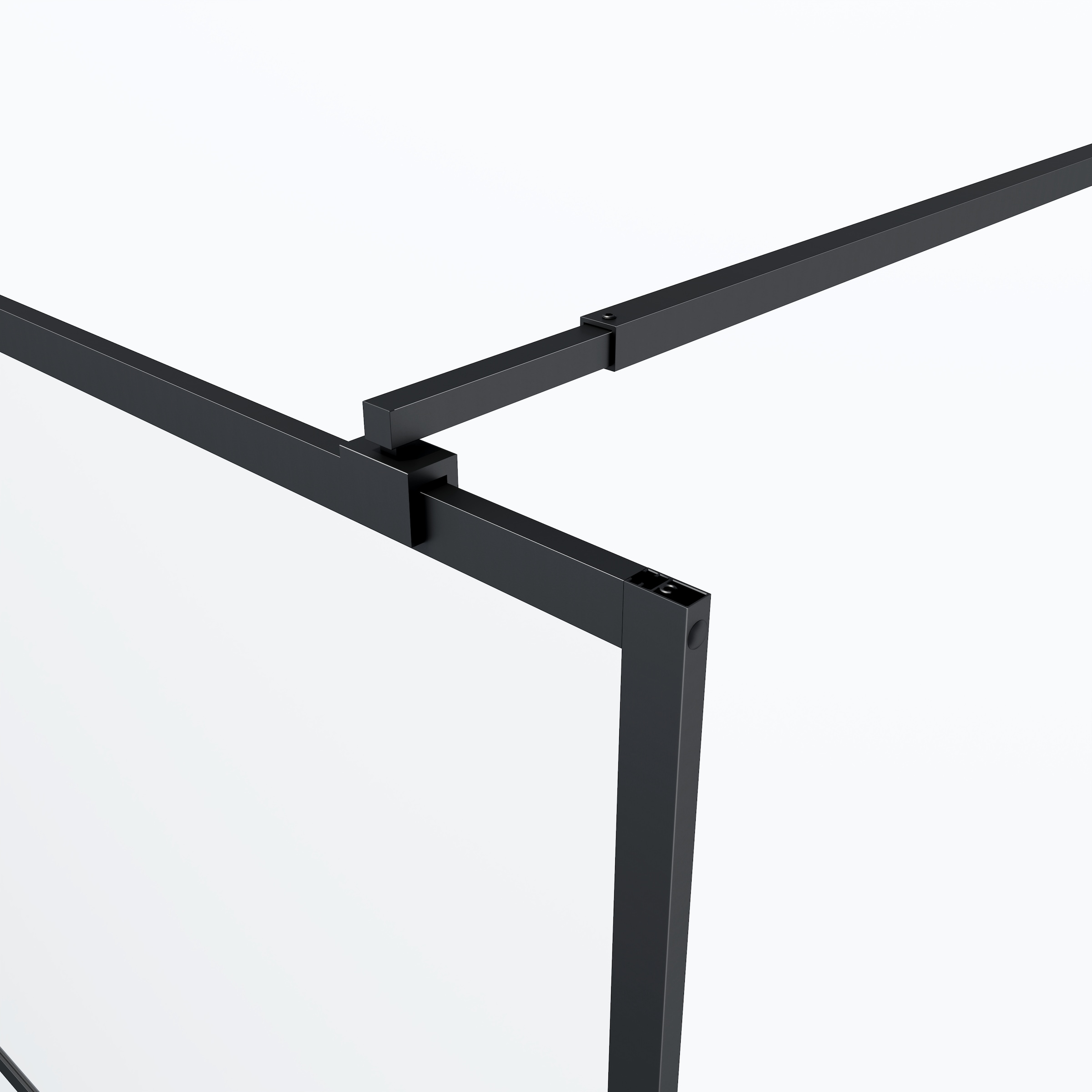 welltime Walk-in-Dusche »Walk-In Foggy Black« Milchglaseinsatz für perfekten Sichtschutz