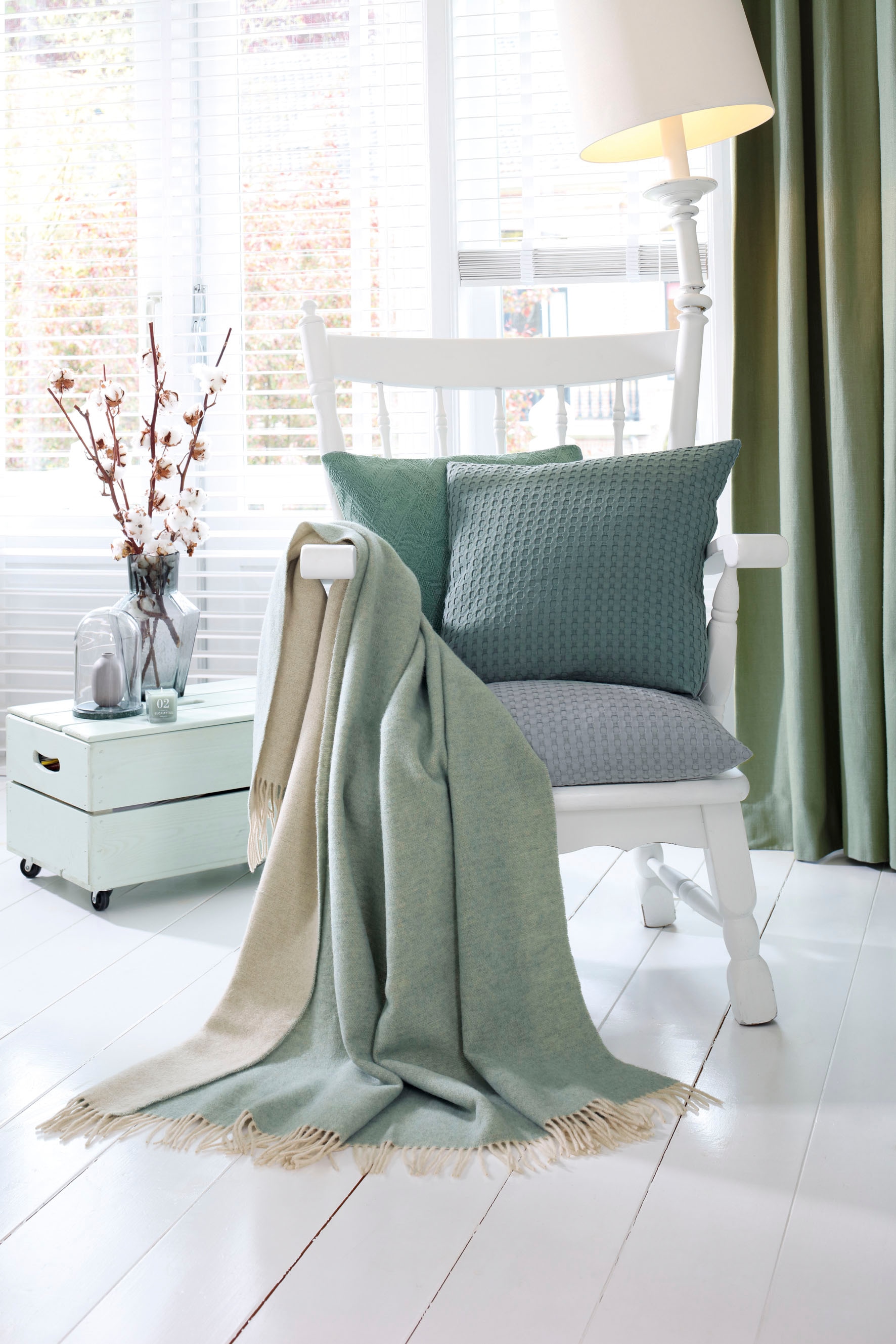 Biederlack Plaid »teal-green«, im Doubleface-Look