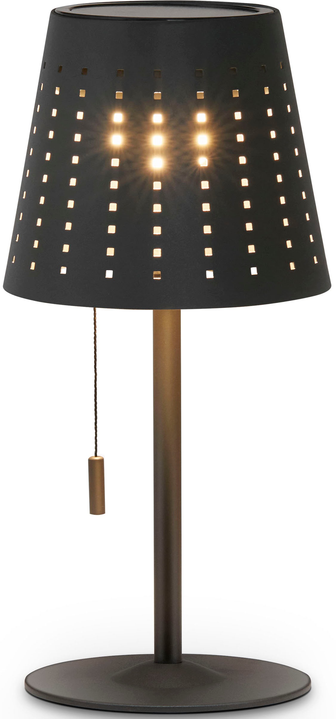Paco Home Tischleuchte »LARA«, Outdoor LED Akku Metall Aufladbar Zugschalter Kabellos