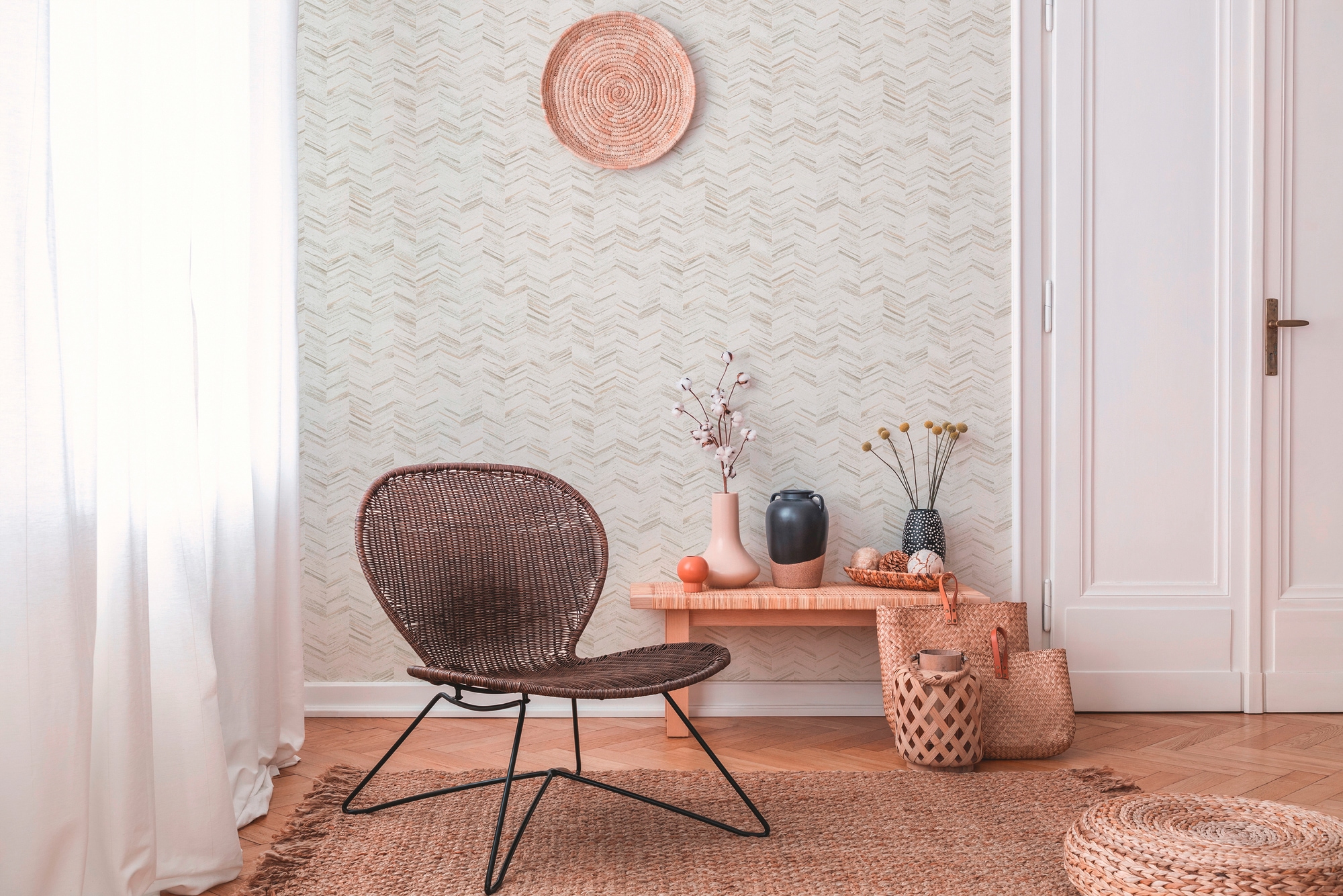 A.S. Création Vliestapete »Geo Effect« Fischgratmuster | Motiv | geometrisch glatt Tapete Geometrisch Tapeten Wohnzimmer Schlafzimmer Küche Design Optik