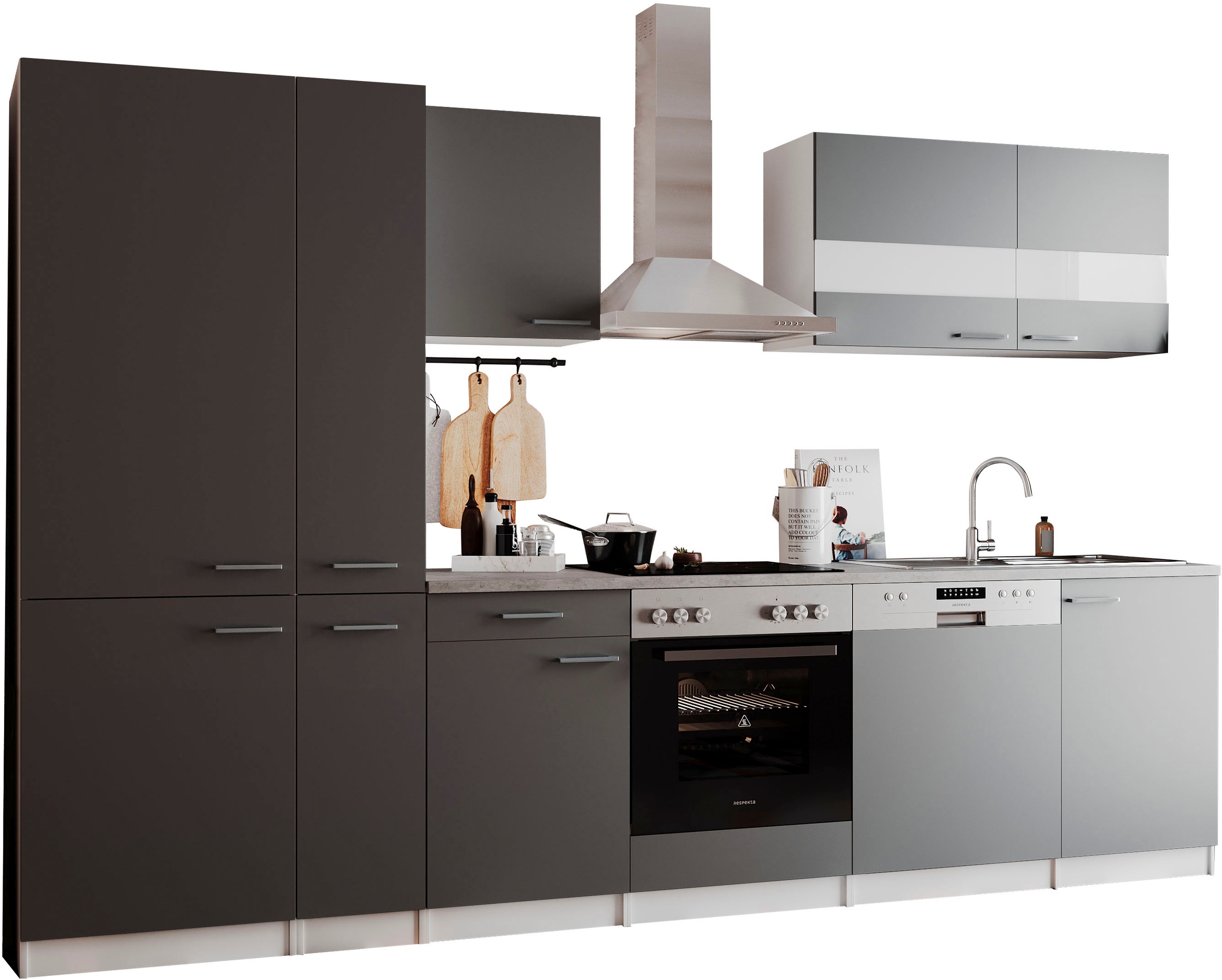 RESPEKTA Küchenzeile »Malia« Breite 310 cm, mit Soft-Close, in exklusiver K günstig online kaufen