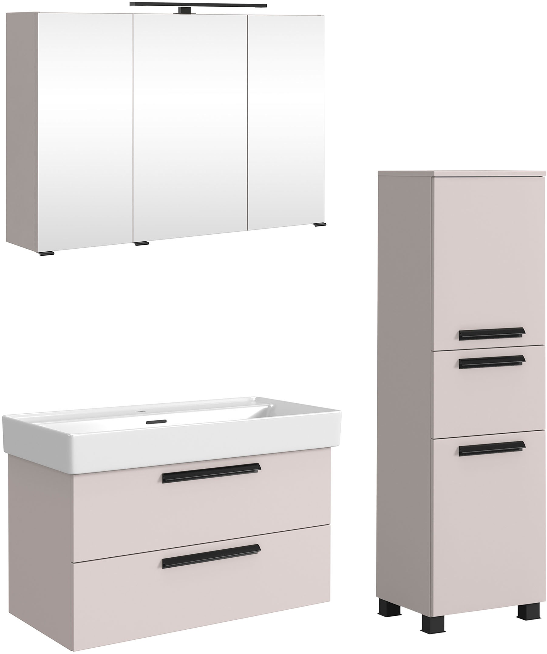 welltime Badmöbel-Set »SALVADA, 3tlg-Set, gedämpfte Scharniere, Softclose, günstig online kaufen