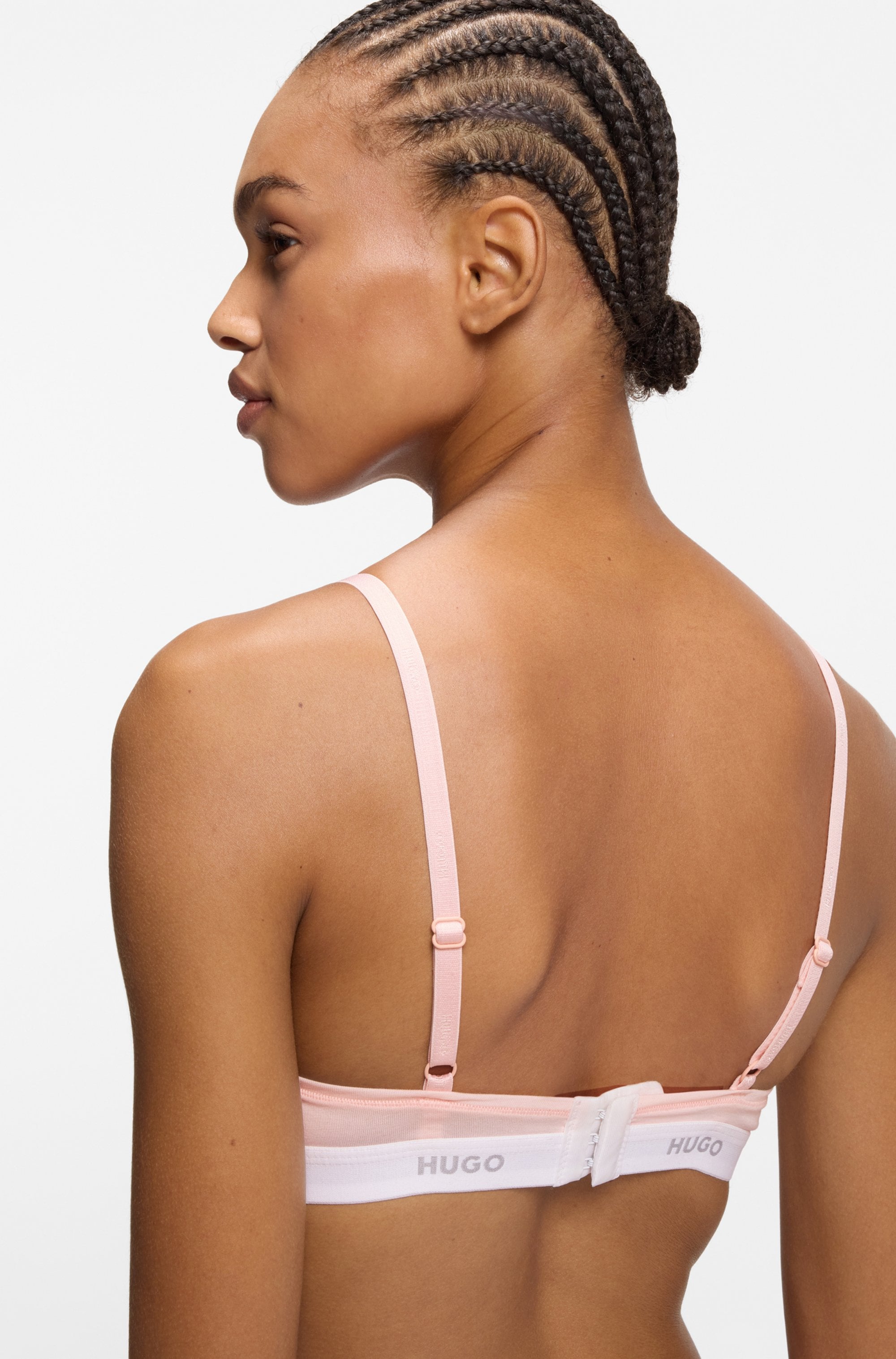 HUGO Underwear Triangel-BH »aus Stretch-Baumwolle mit Logo-Unterbrustband«, mit herausnehmbaren Polstern, geformte Körbchen