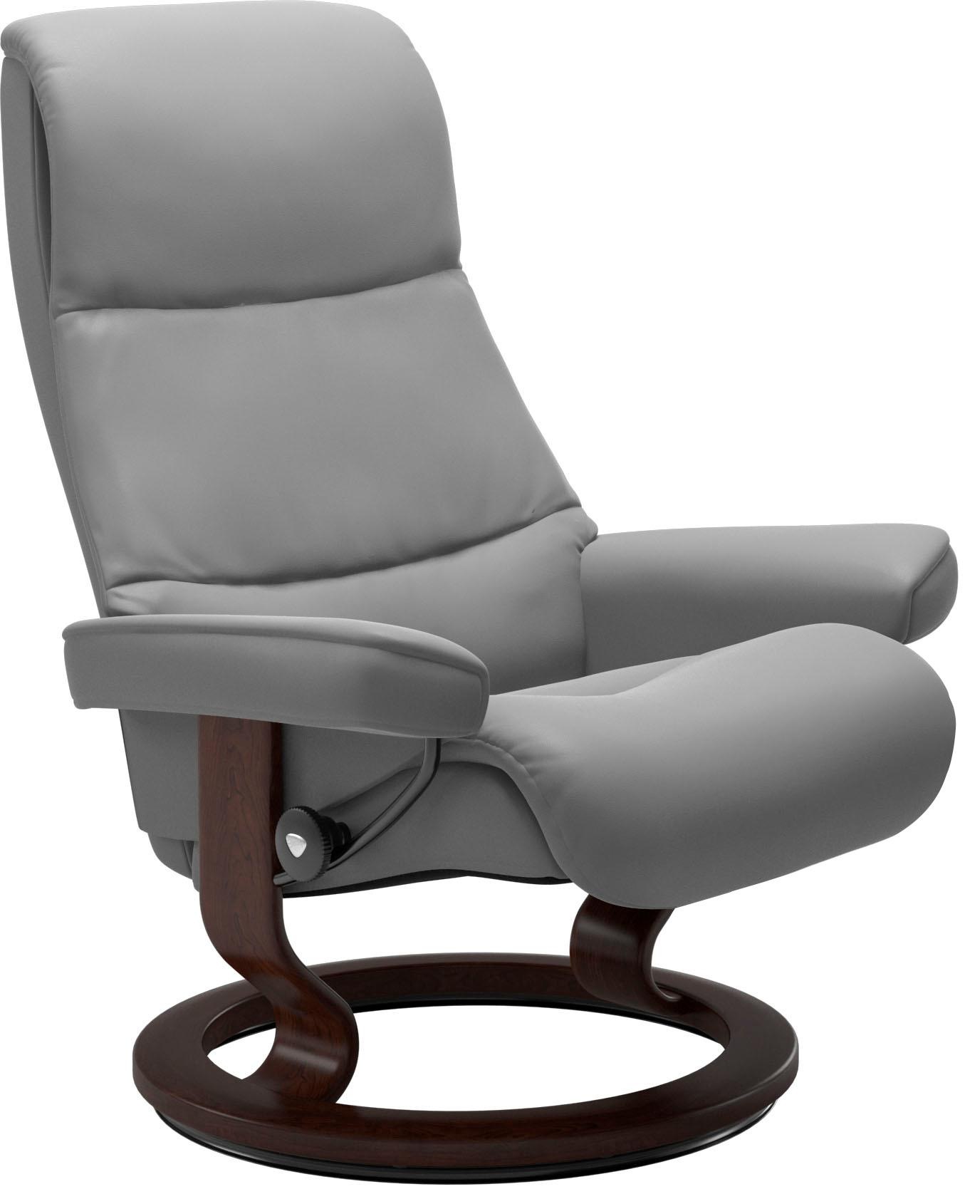 Stressless® Relaxsessel »View«, (Set, Relaxsessel mit Hocker), mit Classic Base, Größe M,Gestell Braun