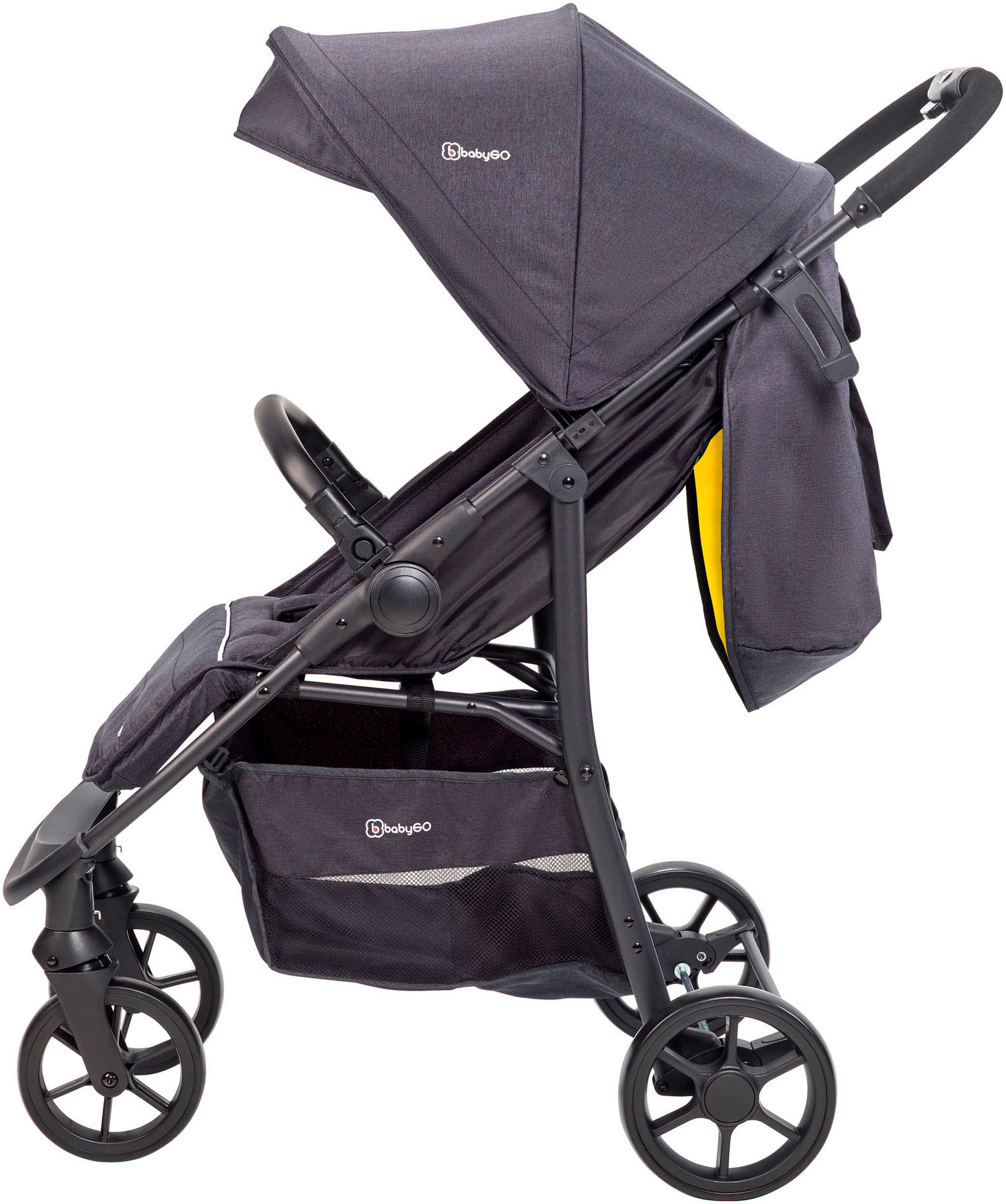 BabyGo Kombi-Kinderwagen »Style - 3in1, rosegold/black«, inkl. Babyschale mit Adaptern u. Wickeltasche