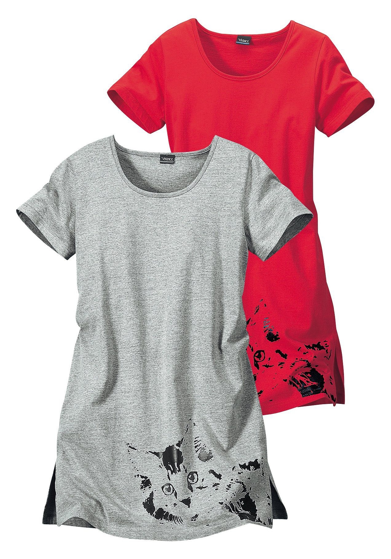 Vivance Dreams Nachthemd Packung, 2er Pack,  mit Katzenprint