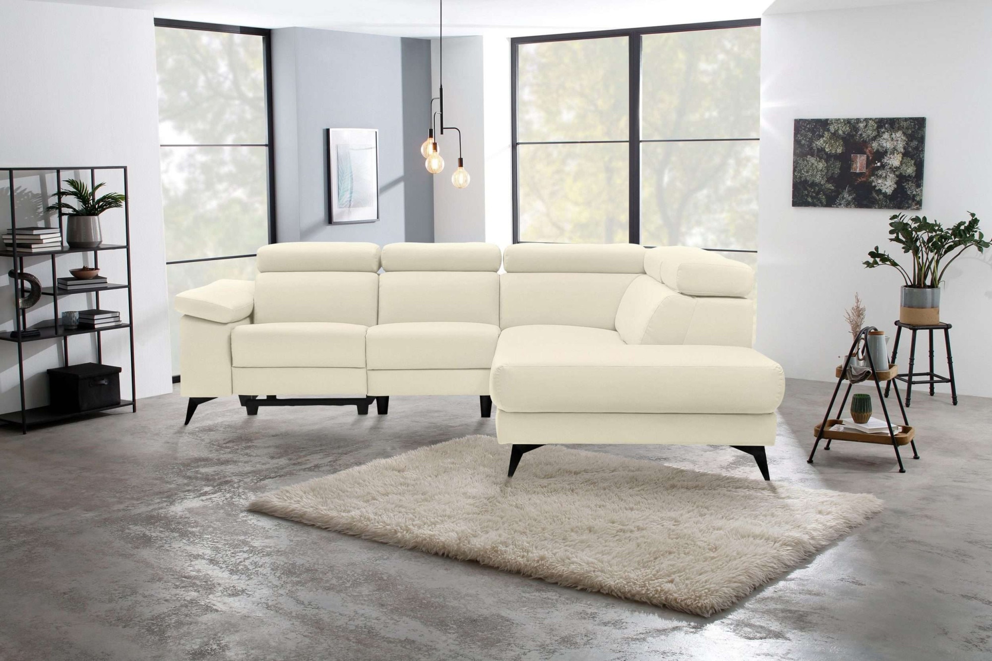 Places of Style Ecksofa »Samira«, mit elektrischer Relaxfunktion in einem Sitz und USB-Anschluss