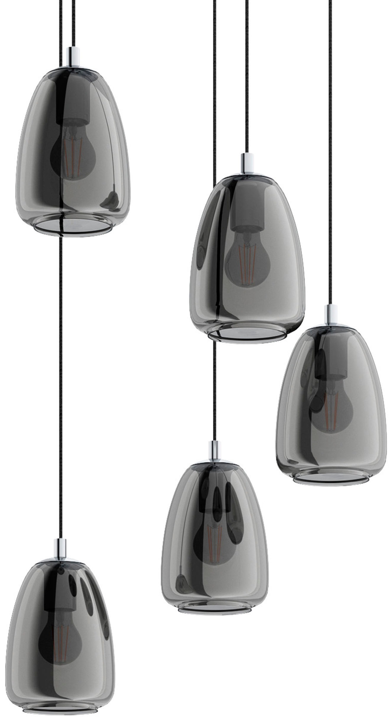 EGLO Hängeleuchte »ALOBRASE« E27 chrom / Ø54 x H150 cm / Pendellampe / Esst günstig online kaufen