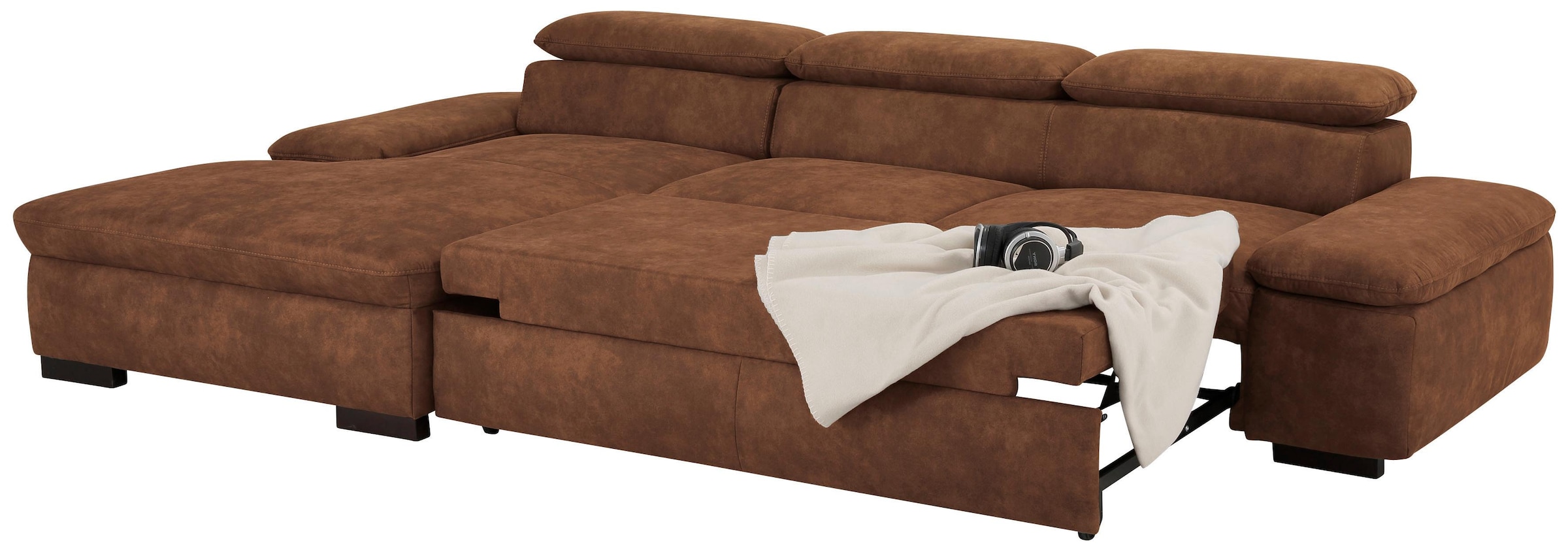 Home affaire Ecksofa »Alberto L-Form«, mit Kopfteilverstellung, wahlweise mit Bettfunktion
