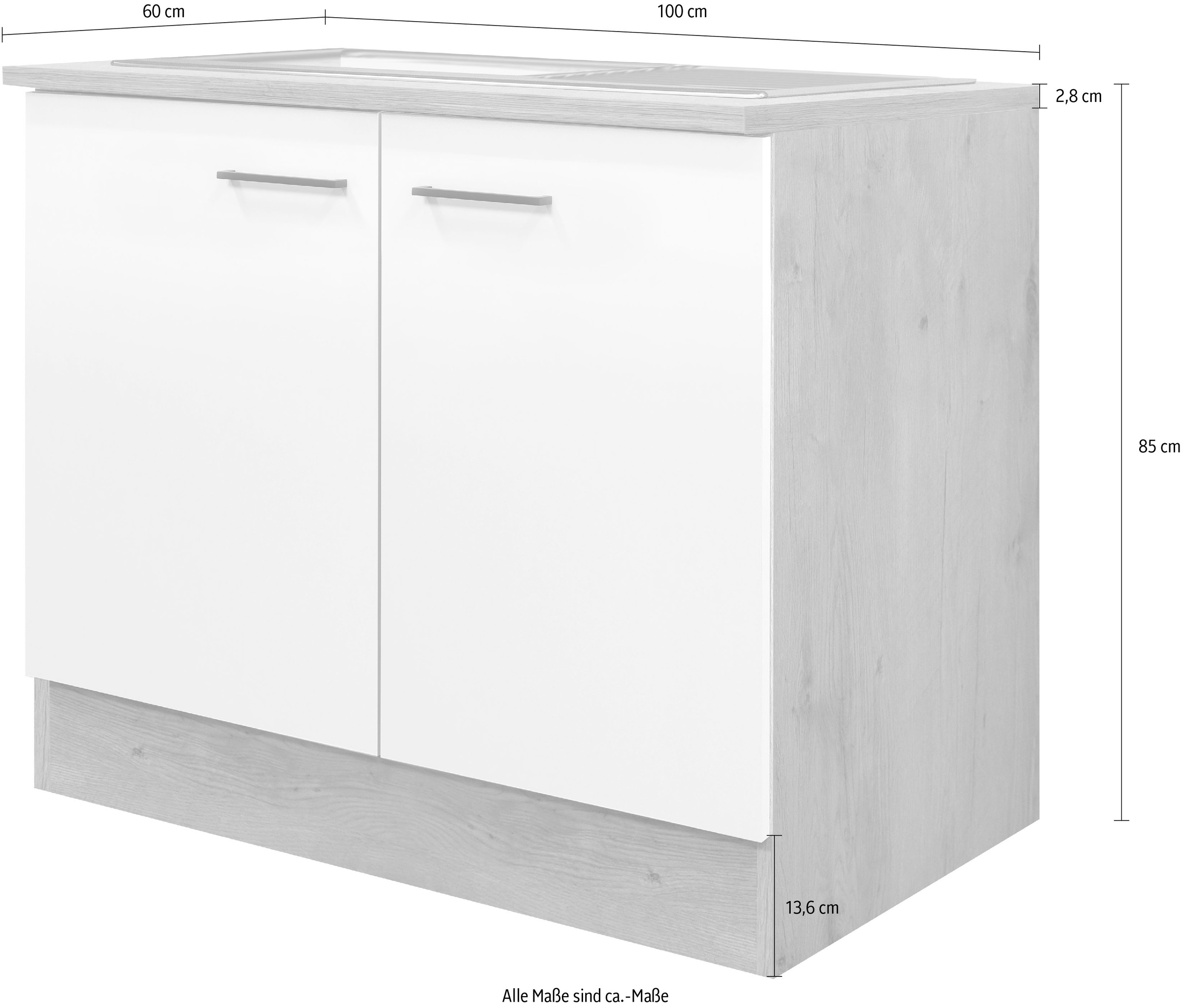 Flex-Well Spülenunterschrank »Vintea«, (B x H x T) 100 x 85 x 60 cm, inkl. Einbauspüle