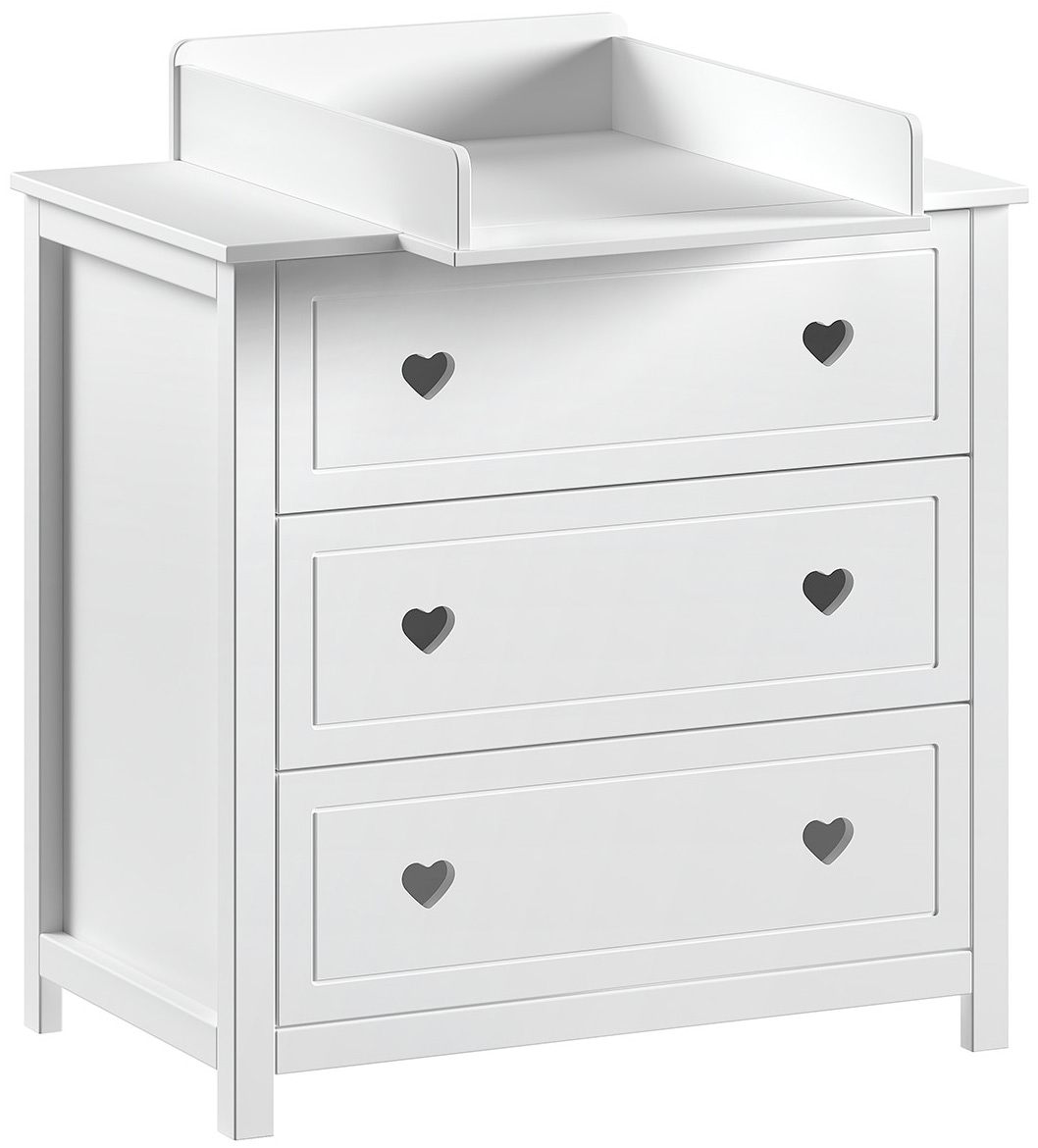 VIPACK Kommode »Amori mit 3 geräumigen Schubladen, hier haben Sie alles griffbereit« 2 Stk. tlg. inkl. Wickelaufsatz aus massiver Kiefer, Kommode...