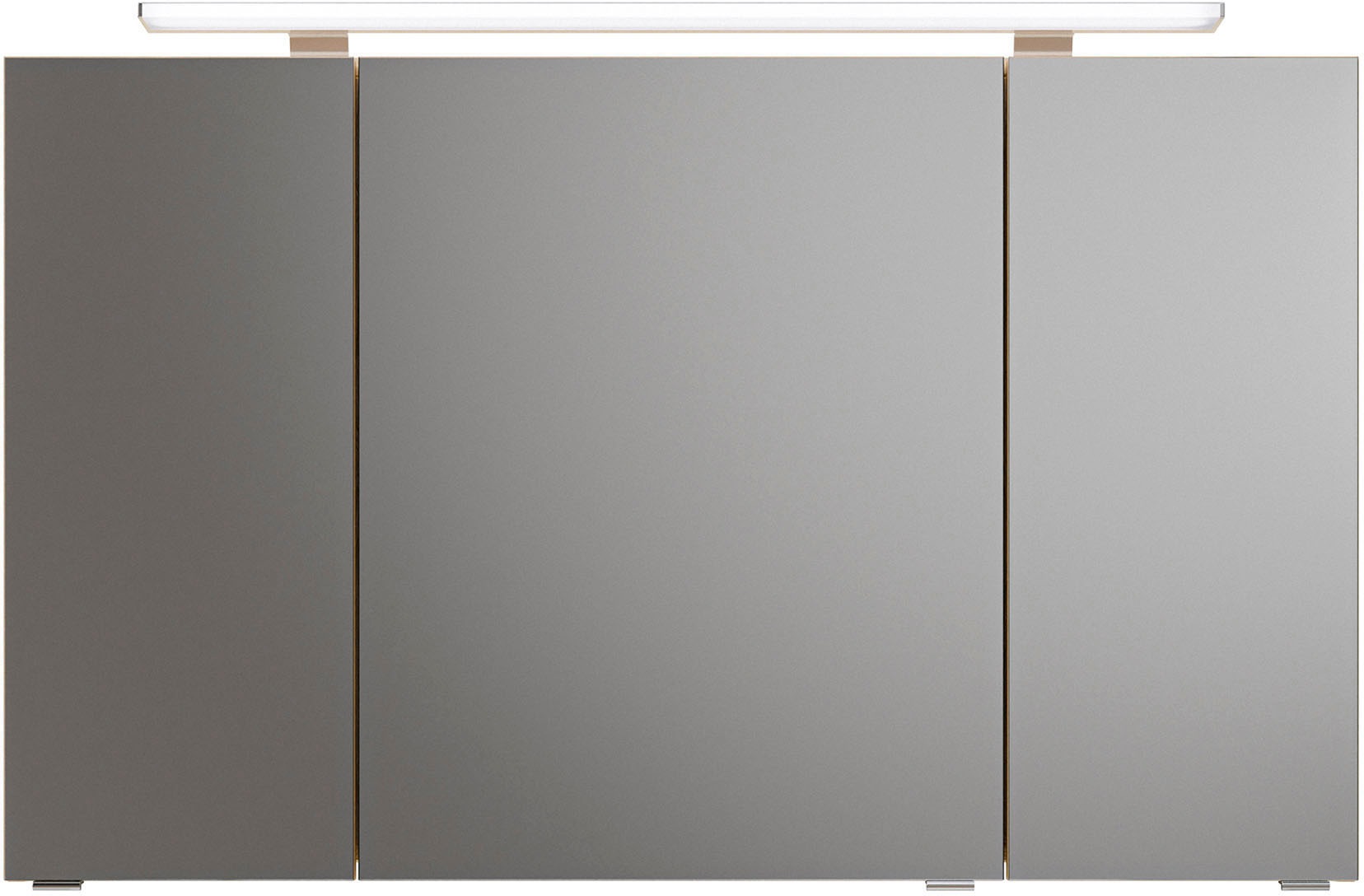 Saphir Badmöbel-Set »Serie 6025 2-teilig Mineralmarmor-Waschtisch mit LED-Spiegelschrank«, (2 St.), Waschplatz 117cm breit, 2 Schubladen, 3 Spiegel-Türen, inkl Türdämpfer