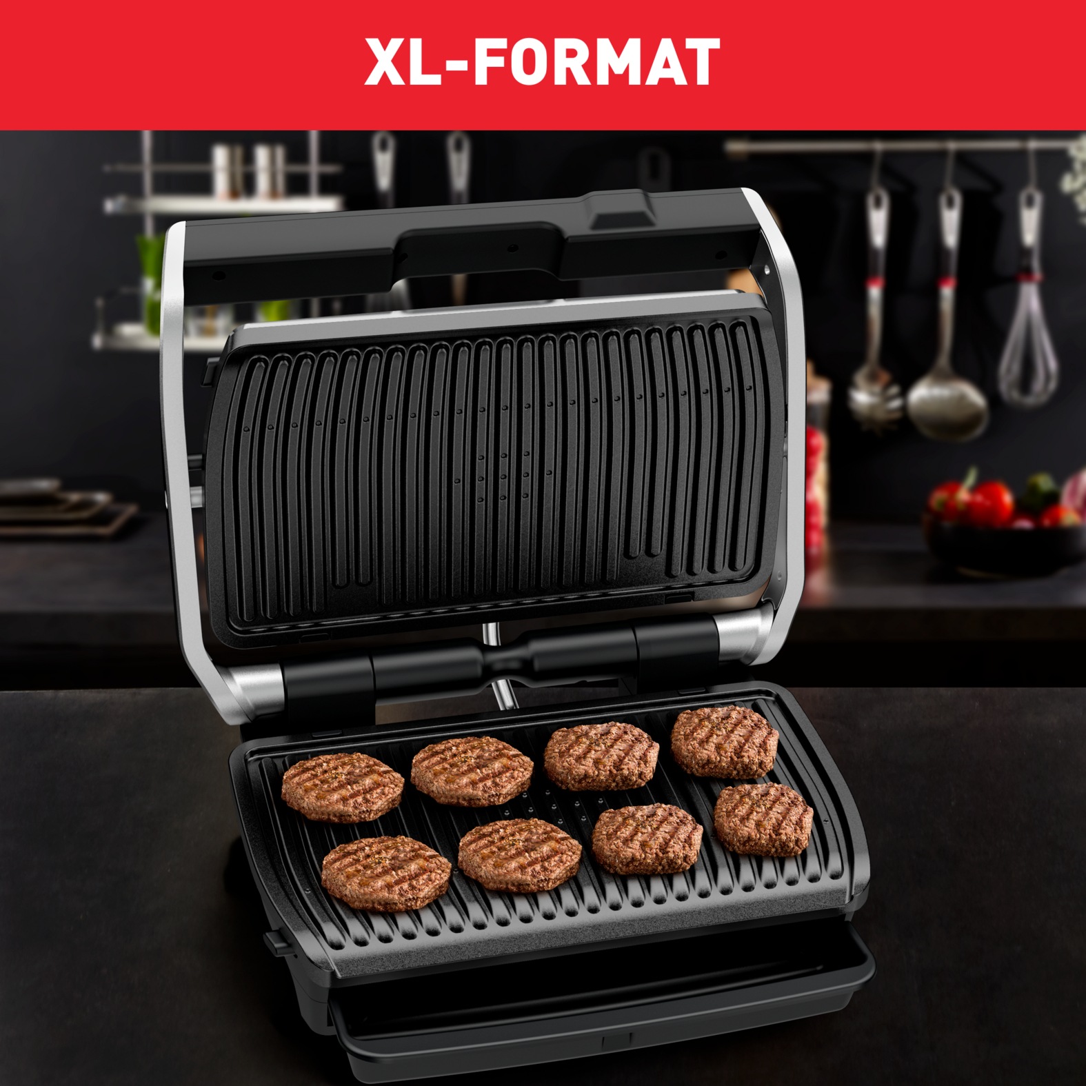 Tefal Kontaktgrill »OptiGrill Elite XL, spülmaschinengeeignete Platten«, 2200 W, Countdown zum Grillergebnis, Grillboost für Grillstreifen, GC760D