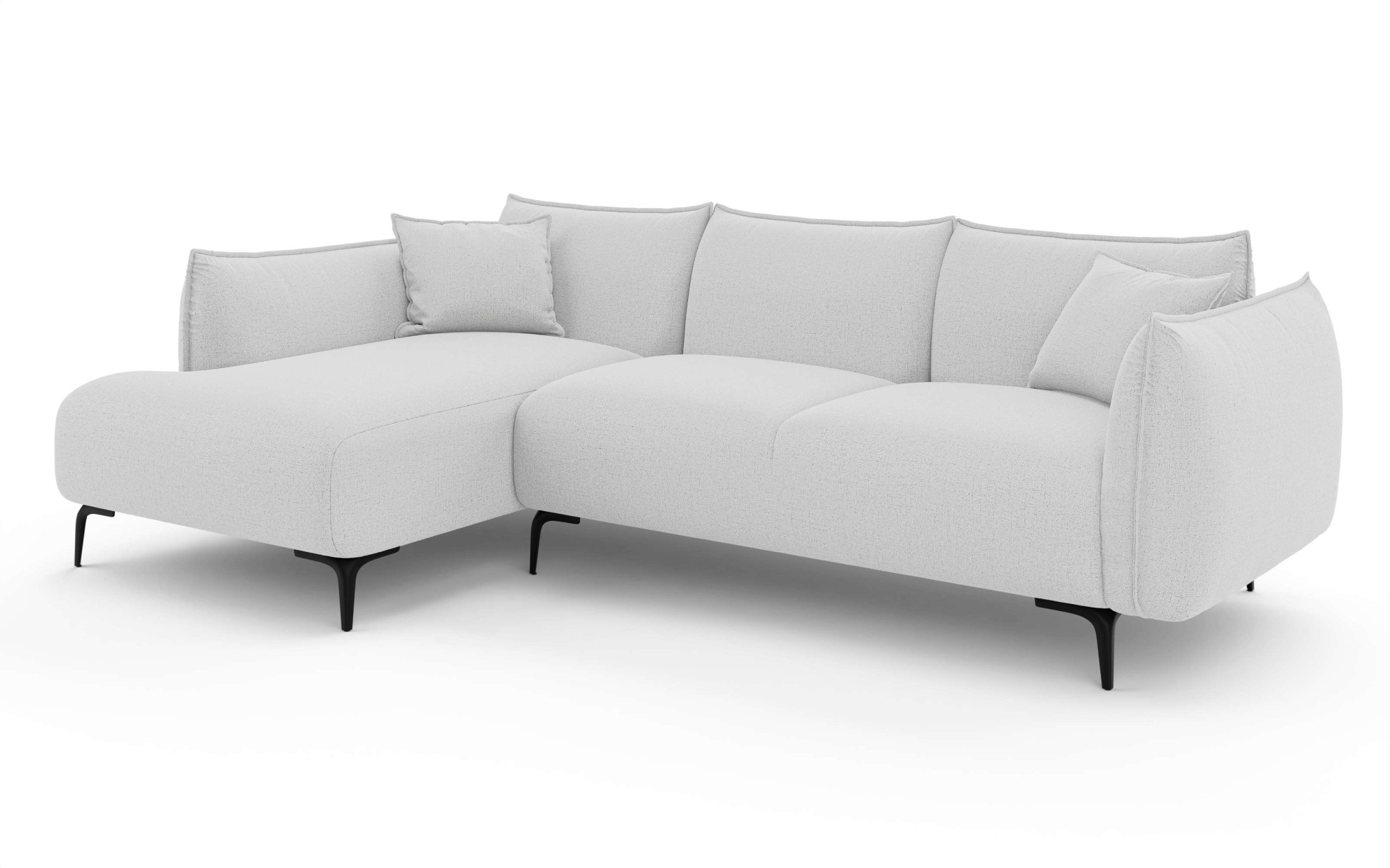 LeGer Home by Lena Gercke Ecksofa »Adelita mit Ottomane links oder rechts bestellbar, B/H/T 270/97/168«, L-Form mit Wellenunterfederung, enthält 2 Zierkissen