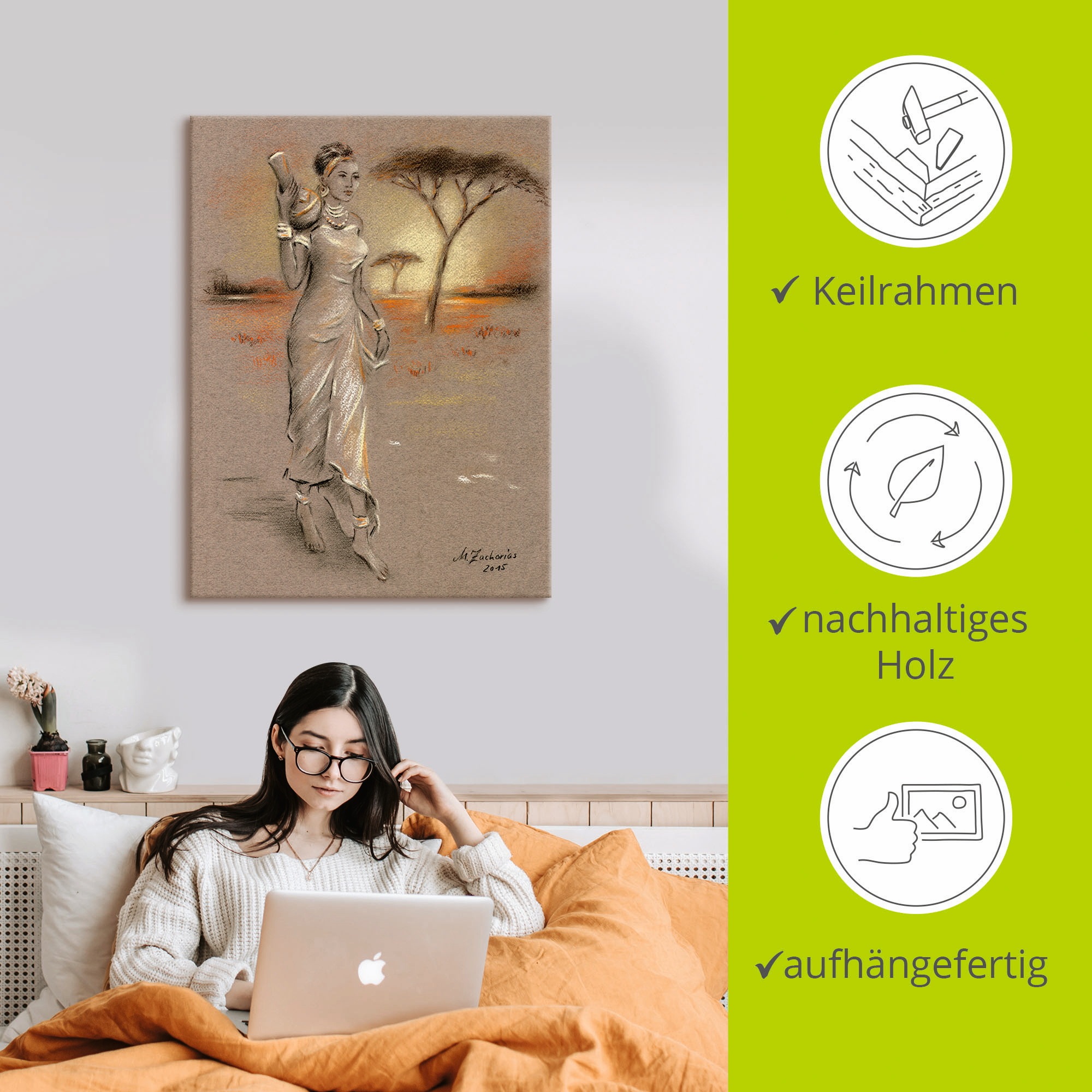 Artland Wandbild »Afrikanische Schönheit«, Frau, (1 St.), als Leinwandbild, Poster in verschied. Größen