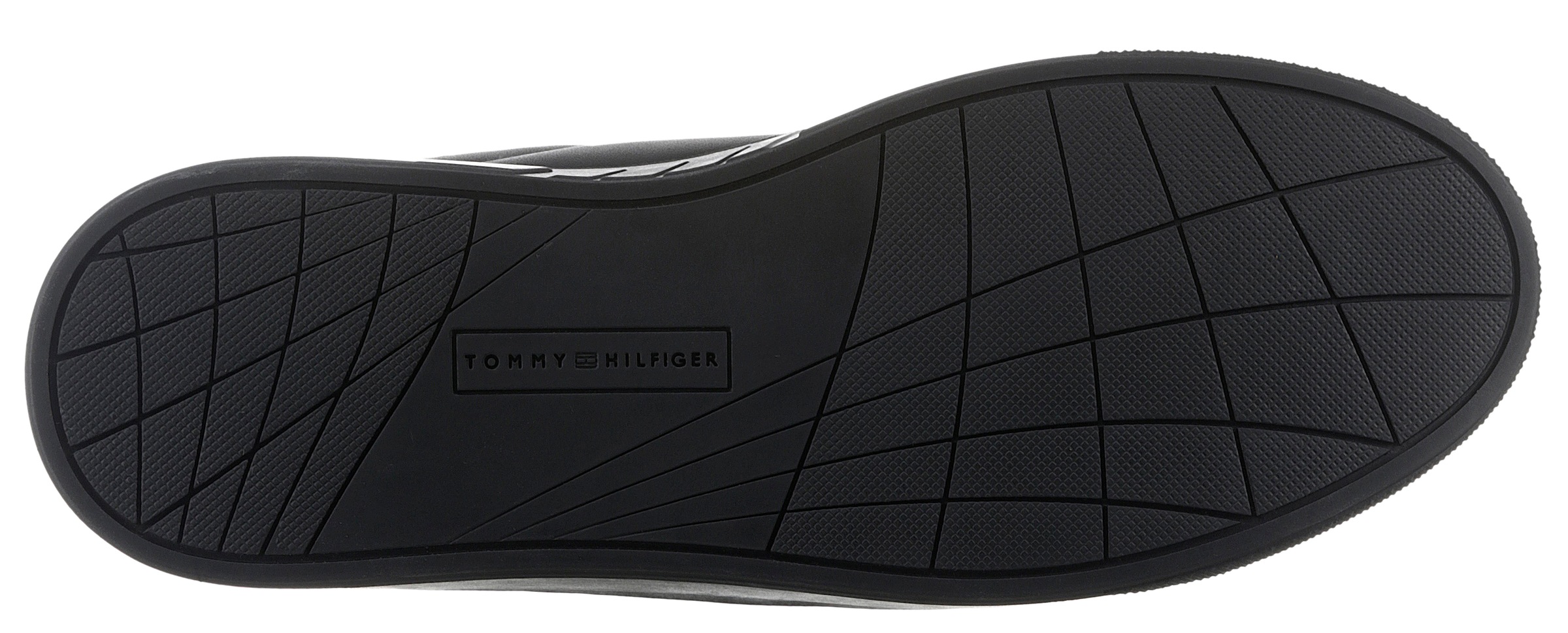 Tommy Hilfiger Sneaker »ICON COURT LTH STRIPES«, Schnürschuh, Freizeitschuh, Halbschuh mit gepolstertem Schaftrand