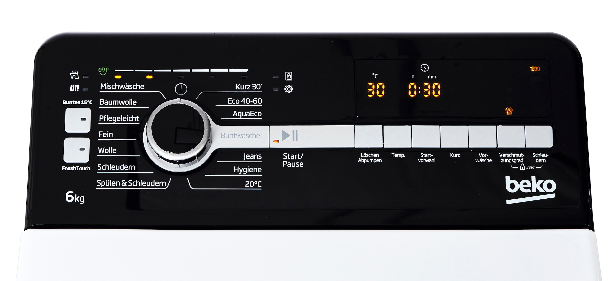 BEKO Waschmaschine Toplader »BTLO6AE8BBM« 6 kg 1200 U/min Multifunktionsdisplay