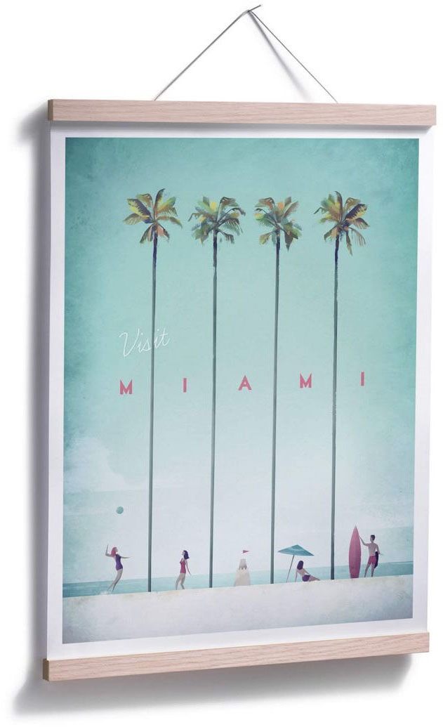 Wall-Art Poster »Palmen Urlaub Miami bestellen Bild, Wandposter Wandbild, Poster, online St.), Strand, Strand«, (1