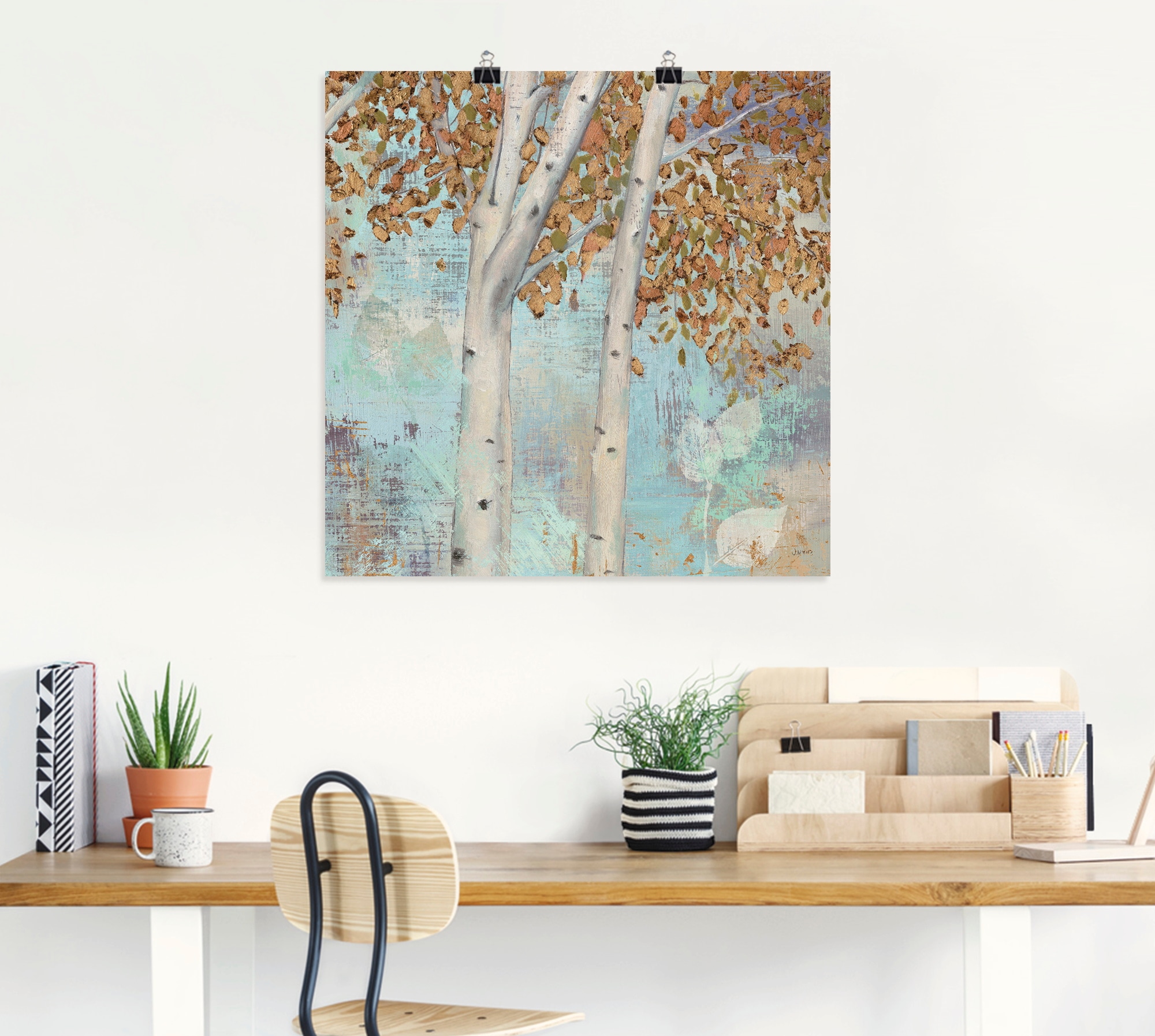 Artland Wandbild »Goldener Wald II«, Bäume, (1 St.), als Leinwandbild, Poster in verschied. Größen