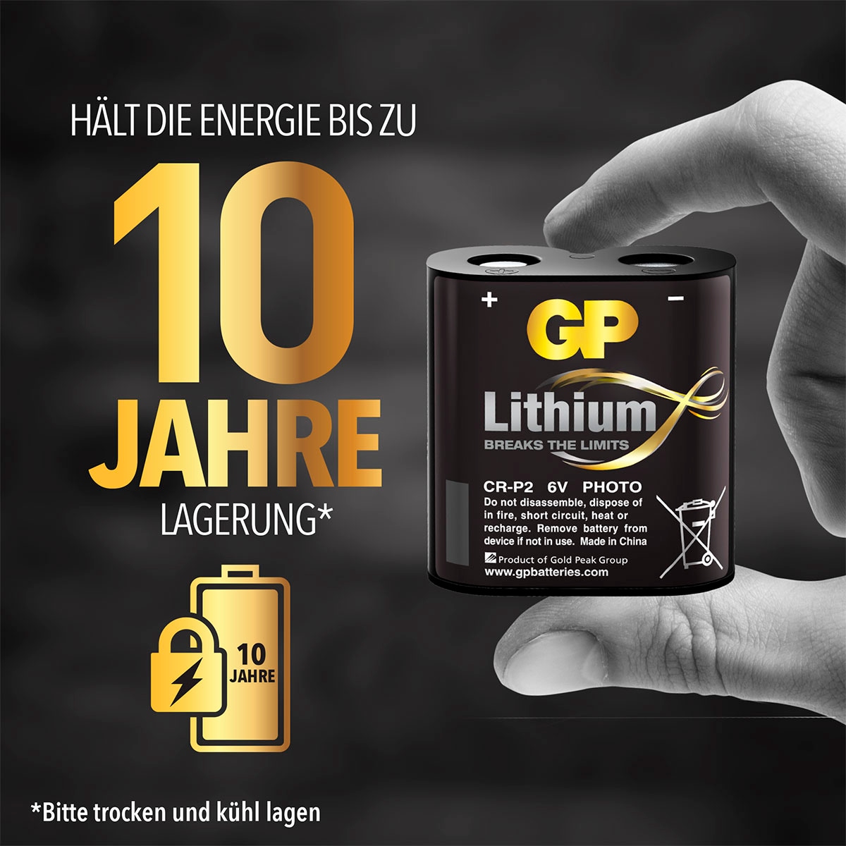 GP Batteries Batterie »1 Stck CRP2 GP Lithium«, DL223A, (1 St.)