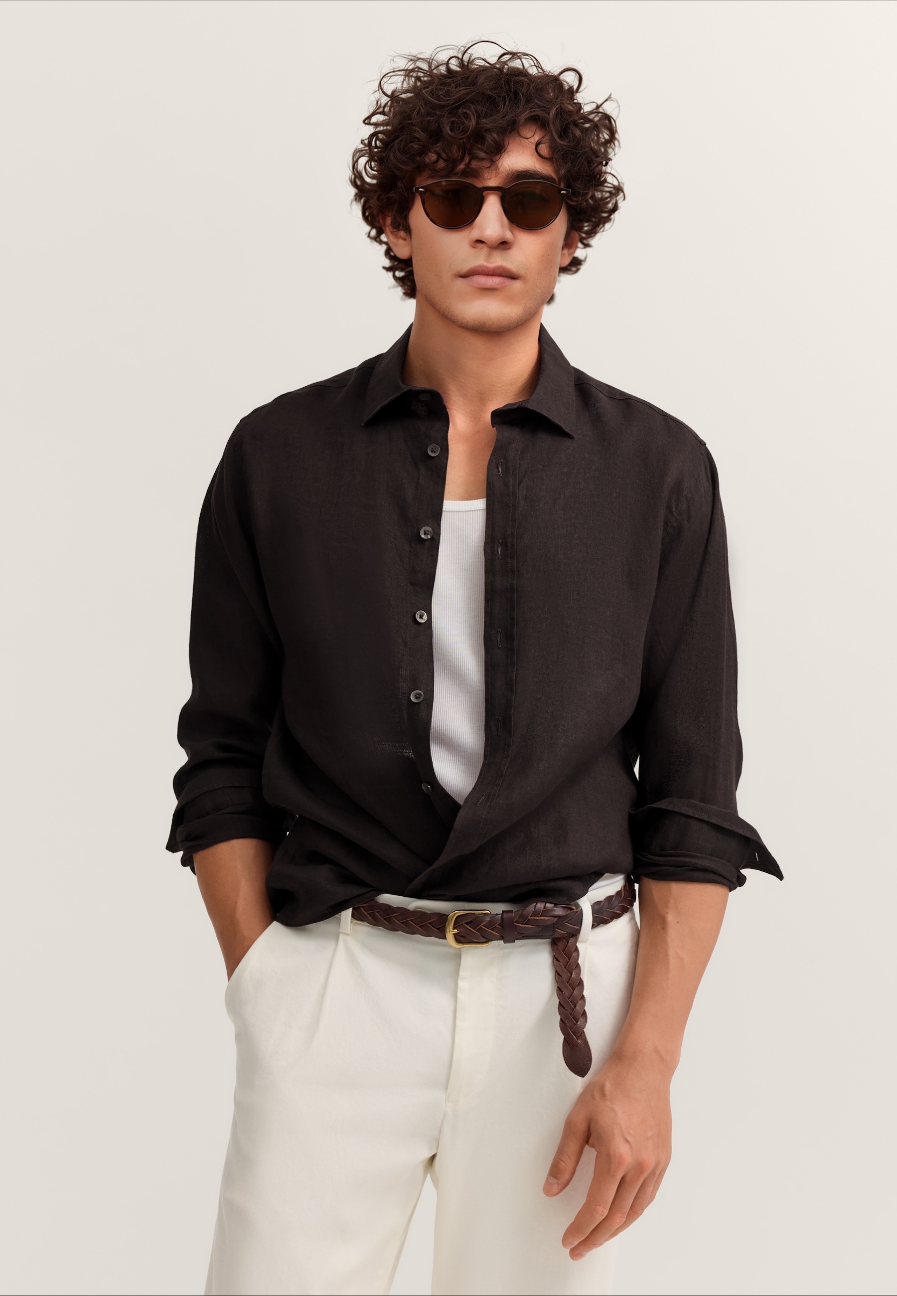 bugatti Leinenhemd »Modern Fit« mit Kentkragen