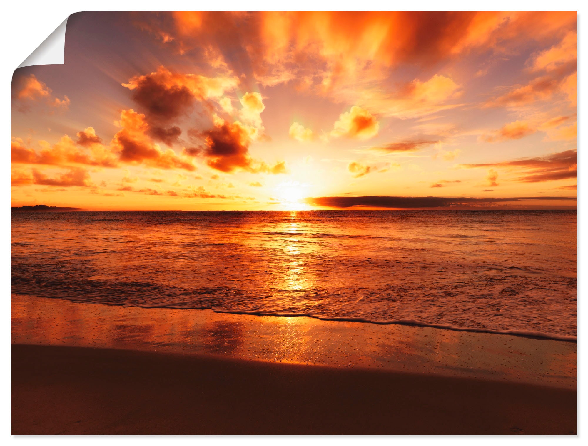Artland Wandbild »Schöner Sonnenuntergang Strand«, Gewässer, (1 St.), als Leinwandbild, Poster, Wandaufkleber in verschied. Größen