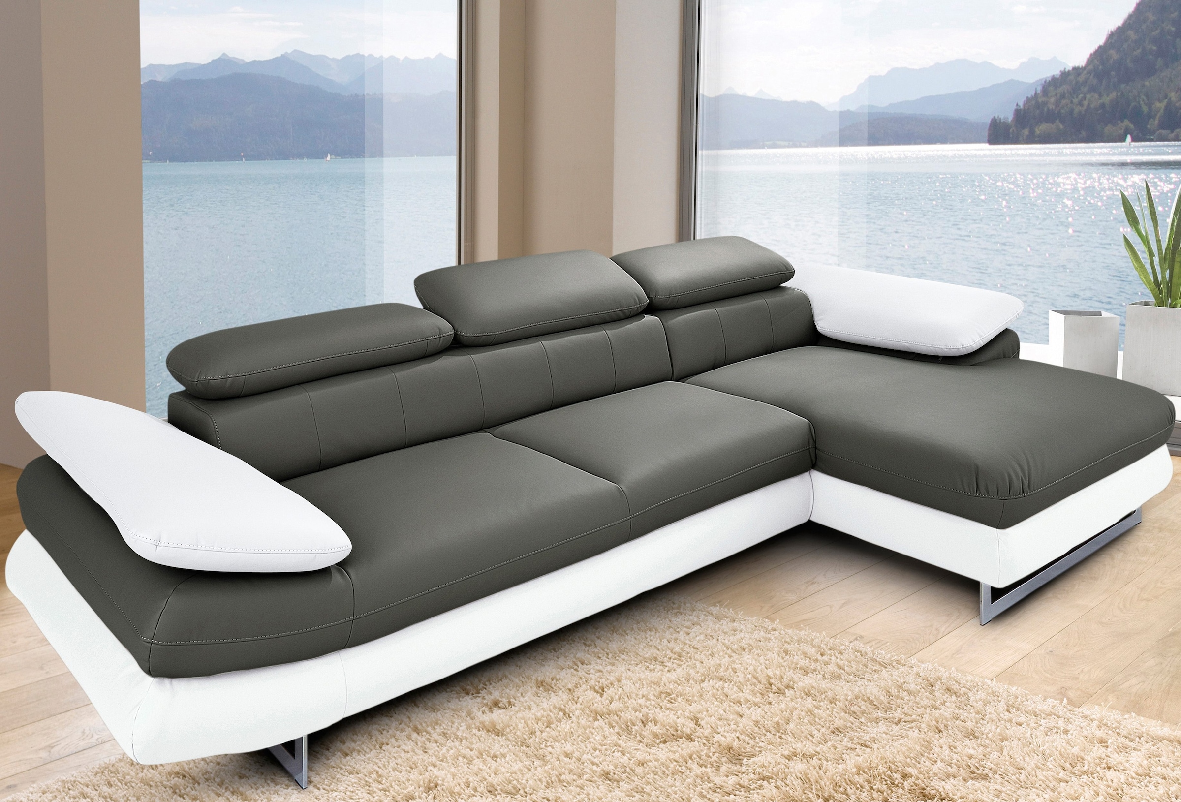 COTTA Ecksofa »Solution L-Form« mit Arm- & Kopfteilverstellung, wahlweise m günstig online kaufen