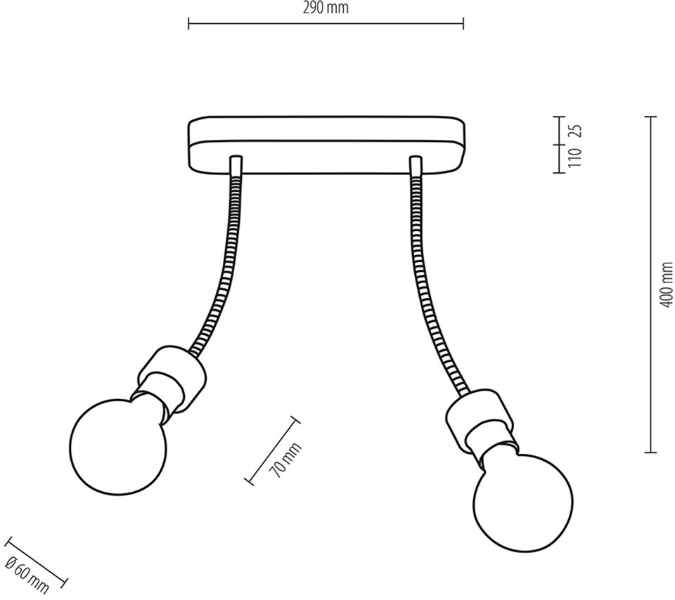 BRITOP LIGHTING Deckenleuchte »ALLUMER FLEX«, 2 flammig, Leuchtmittel E27 | Leuchtmittel wechselbar-ohne Leuchtmittel, Basis aus Eichenholz mit FSC®-Zertifikat, flexibel verstellbar