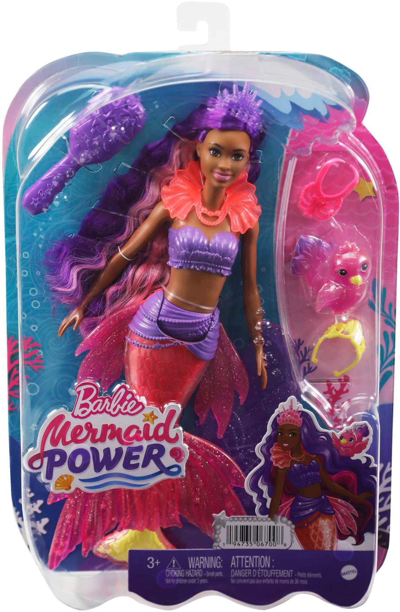 Barbie Meerjungfrauenpuppe »Meerjungfrauen Power, Brooklyn«, mit lila Haaren und Zubehör