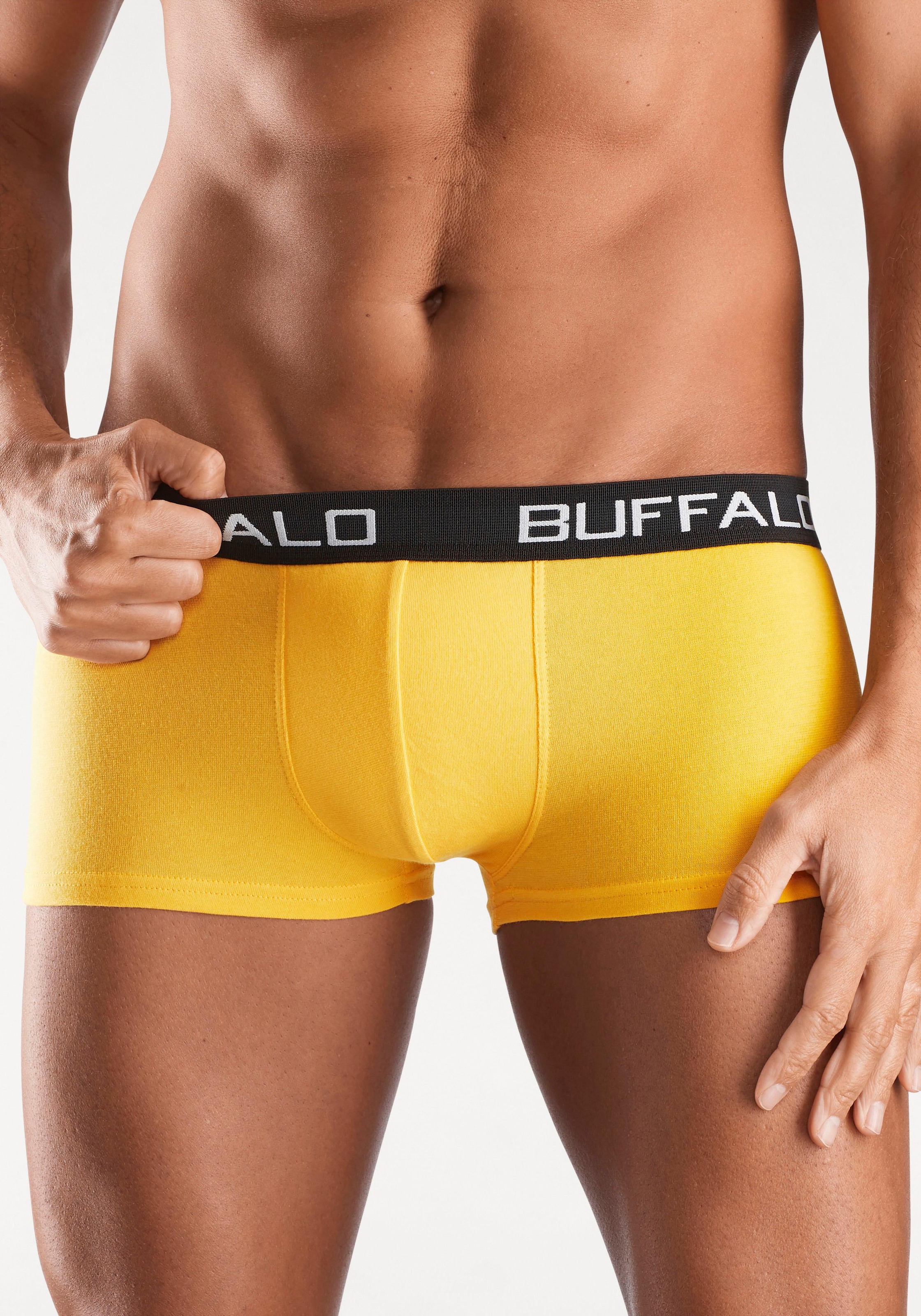 Buffalo Boxershorts, (Packung, 4 St.), in Hipster-Form mit Kontrastbund