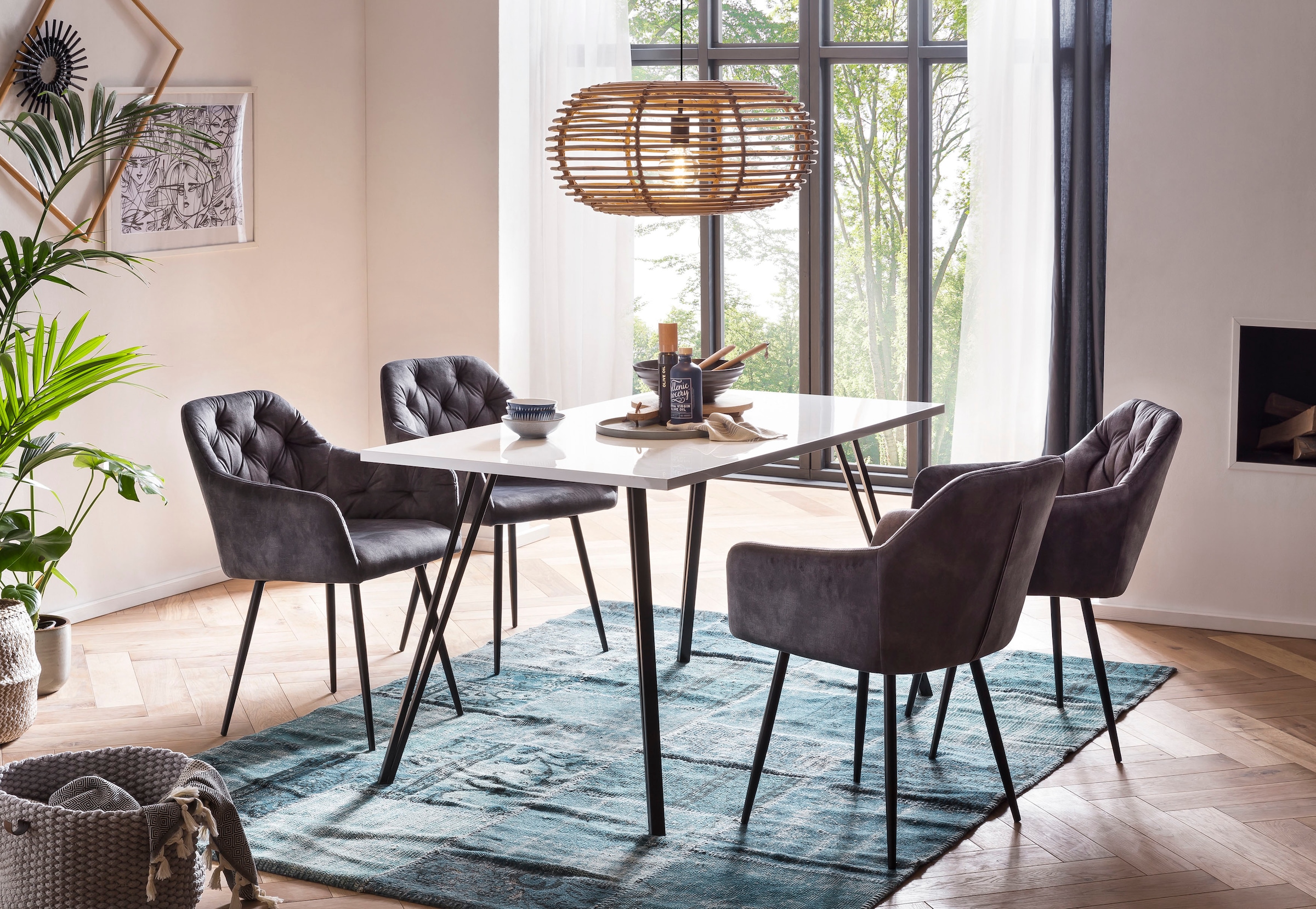 HELA Essgruppe »Jenn« 5 Stk. tlg. Tisch Hochglanz, 4 Stühle BESTSELLER, Ess günstig online kaufen