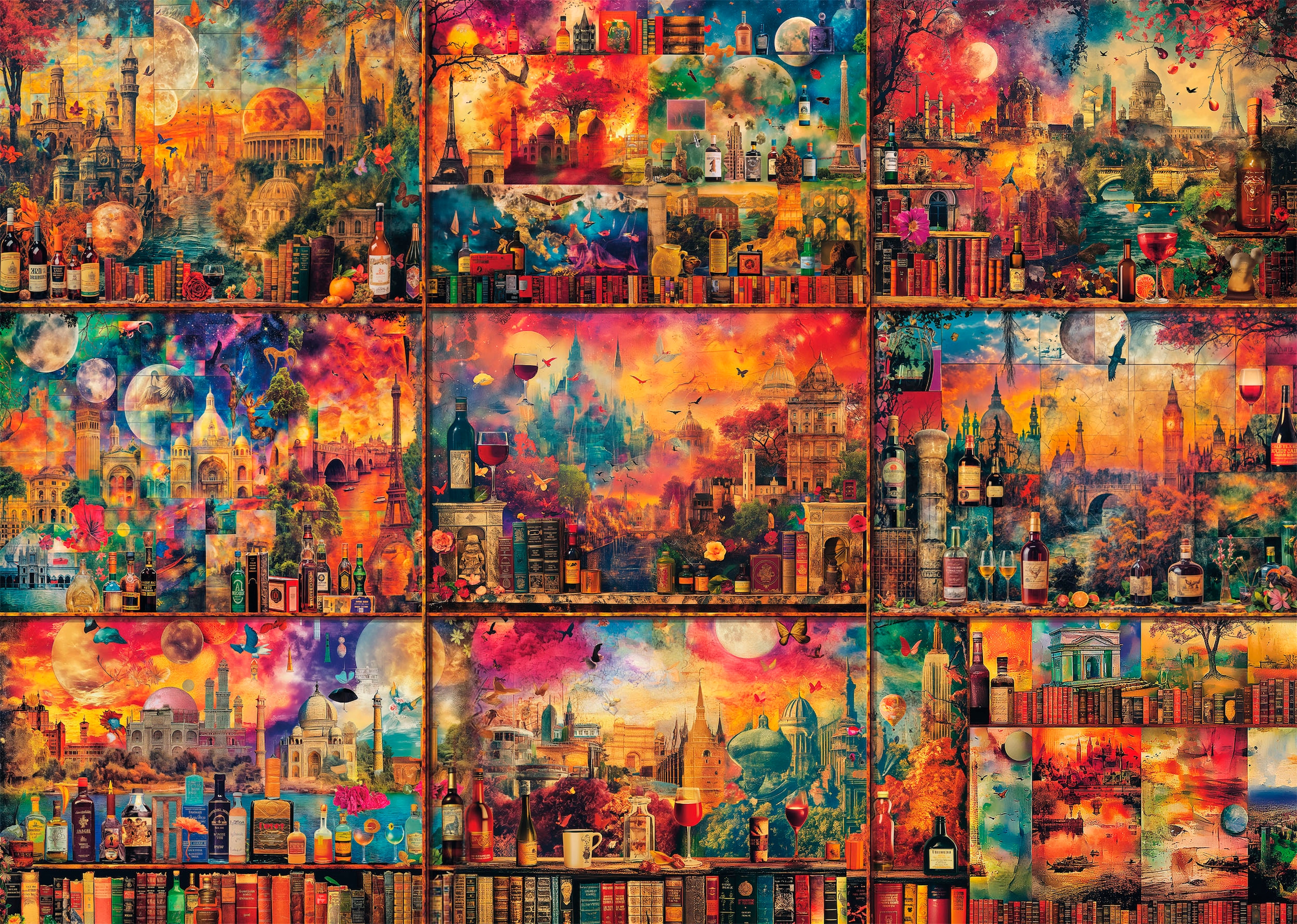 Schmidt Spiele Puzzle »Genussvolle Auszeit, Auf Reisen mit Büchern und Wein«, Made in Germany
