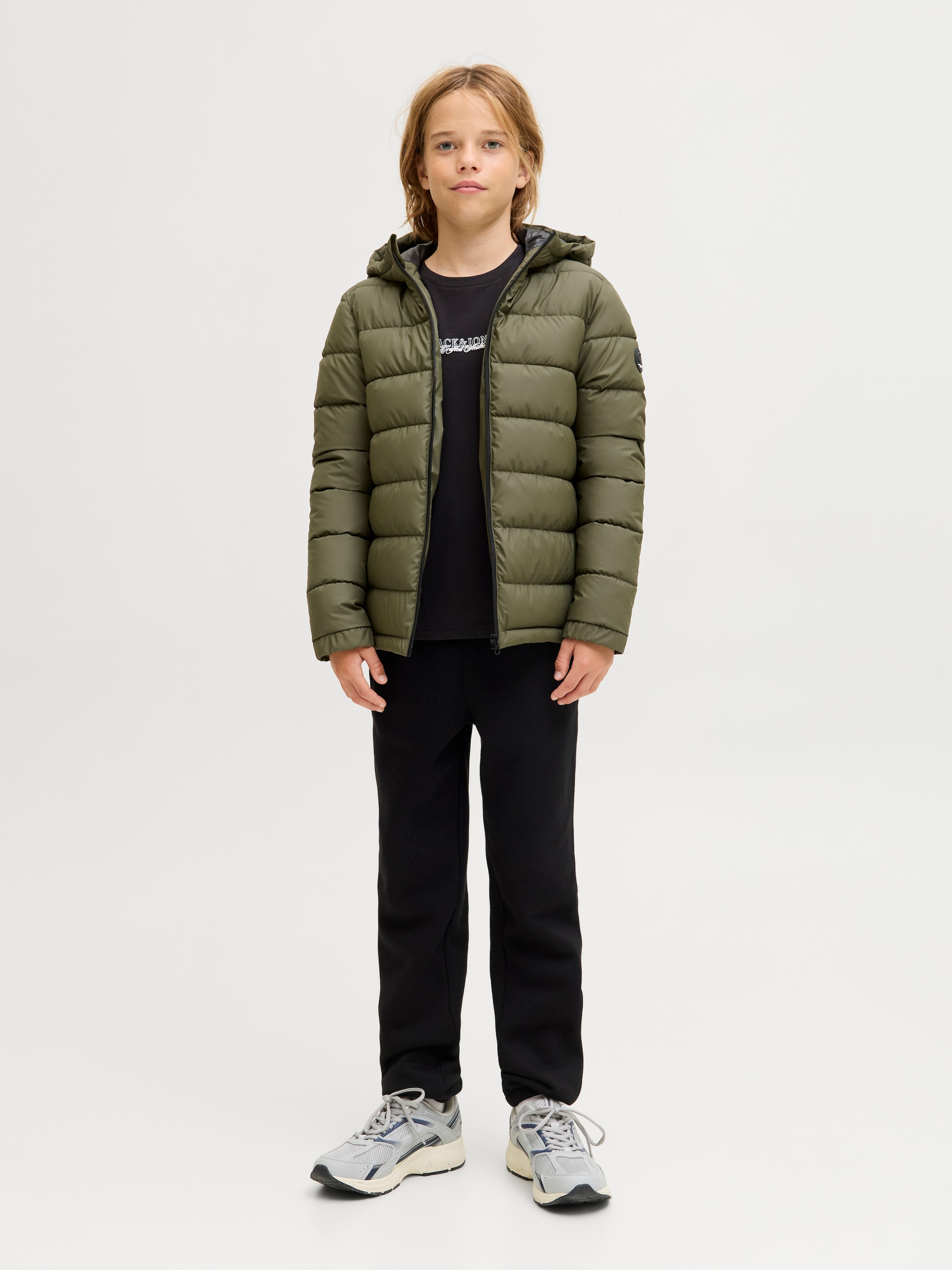 Jack & Jones Junior Steppjacke »JCOPOINT PU PUFFER JACKET BF JNR« mit Kapuze