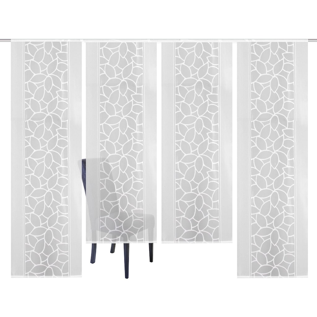 HOME WOHNIDEEN Schiebegardine »JENNA«, (4 St.), Schiebevorhang Jacquard Set, HxB: 245x57