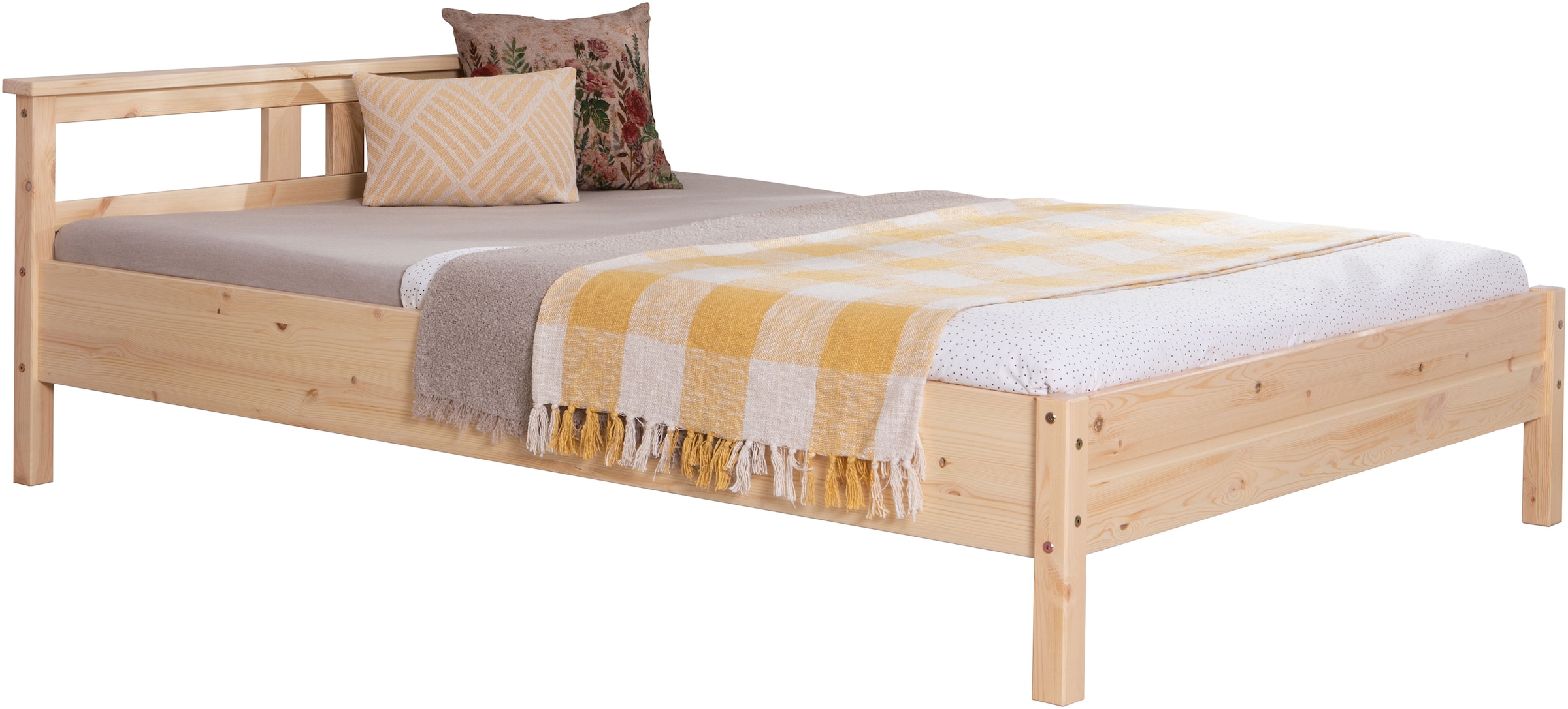 Ticaa Futonbett »Merci«, Einzelbett, aus Kiefer Massivholz, inkl. Rollrost