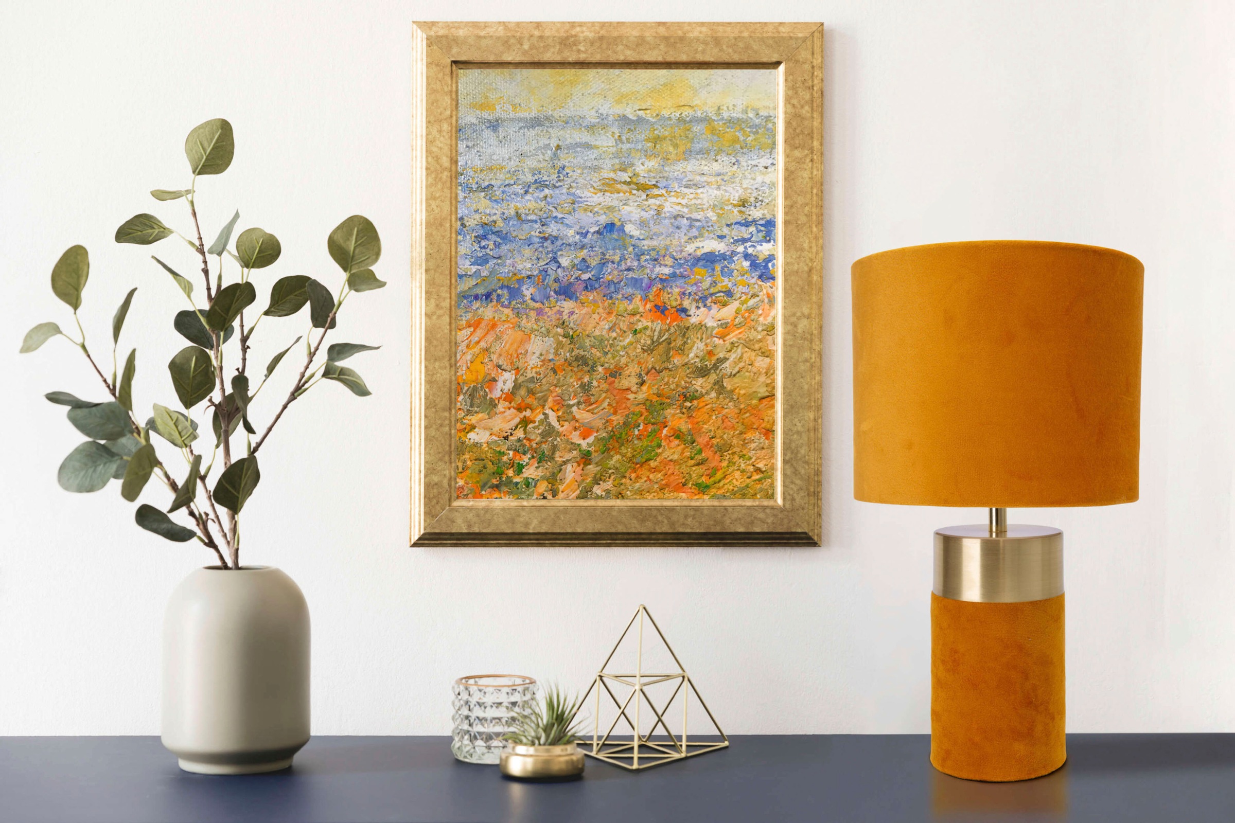 näve Tischleuchte »Bordo«, 1 flammig, Leuchtmittel E14 | ohne Leuchtmittel, 1xE14, Textilschirm braun, Fuß braun golden, H: 32cm, Zuleitung 150cm