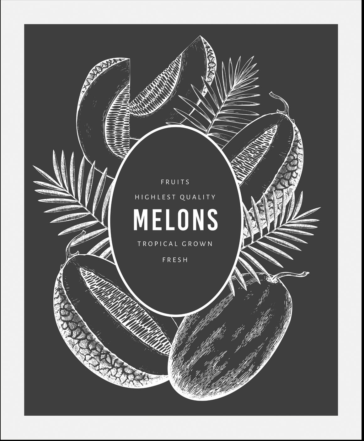 queence Bild »Melonen«, Obst-Obst Bilder-Schwarz-Weiß-Kunst, (1 St.), HD Pr günstig online kaufen