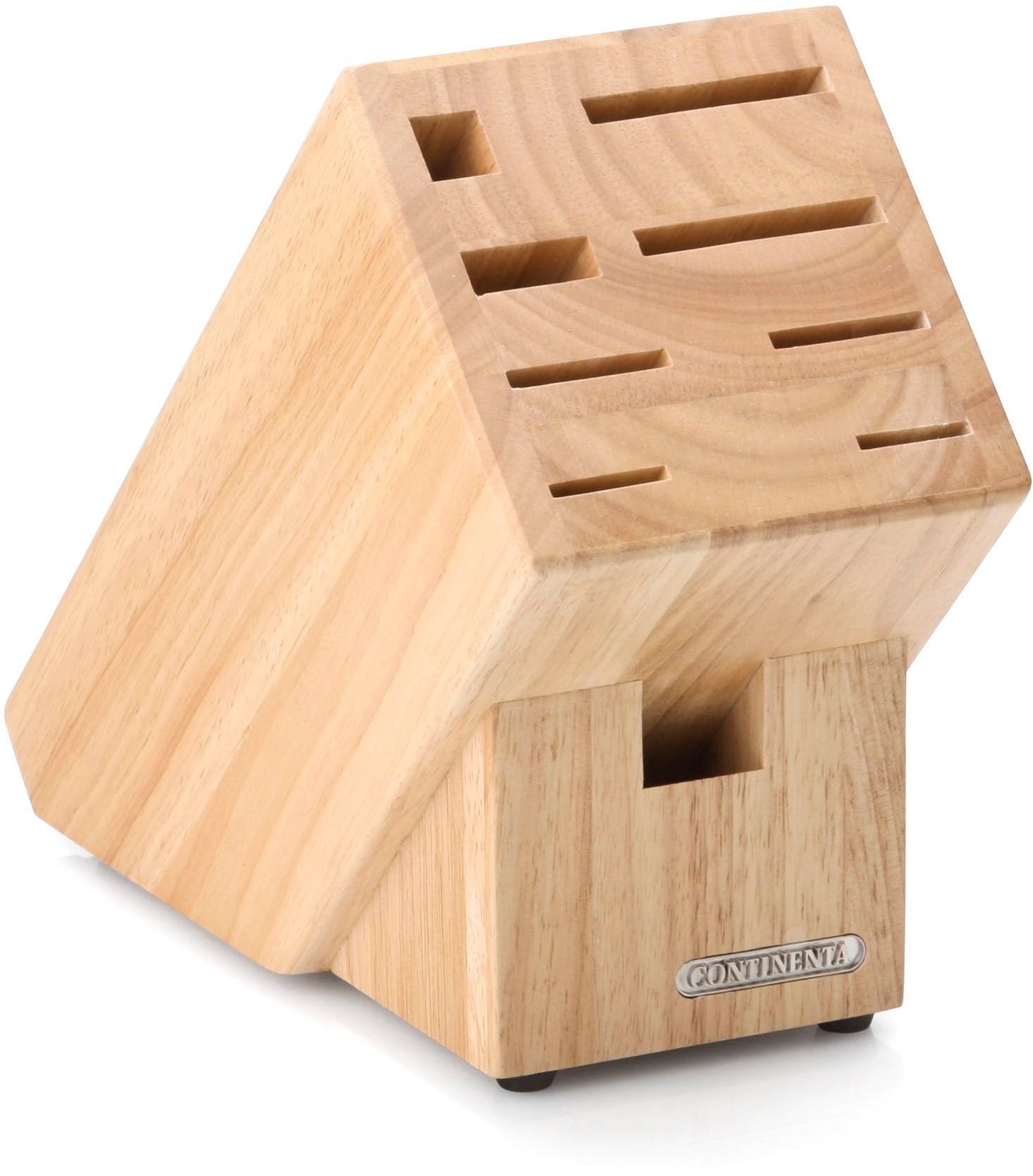 Continenta Messerblock 1 Stk. mit Scherenschlitz, Gummibaum 22x11,5x22cm günstig online kaufen
