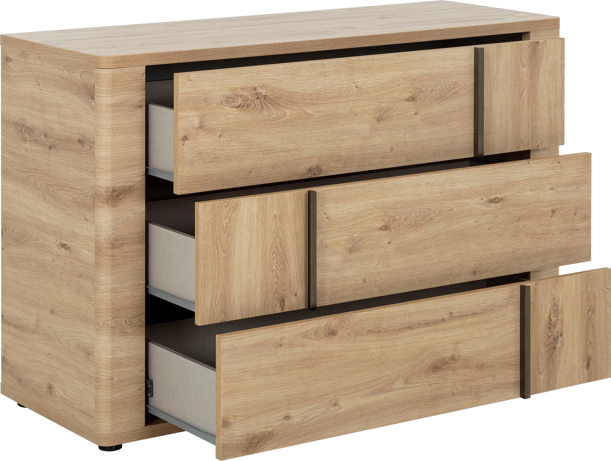 Gami Schlafzimmer-Set »Confidence«, (4 tlg., Bett, 2x Nachttisch und Kommode), aus Kiefernholz, mit Bett, 2x Nachttisch und Kommode