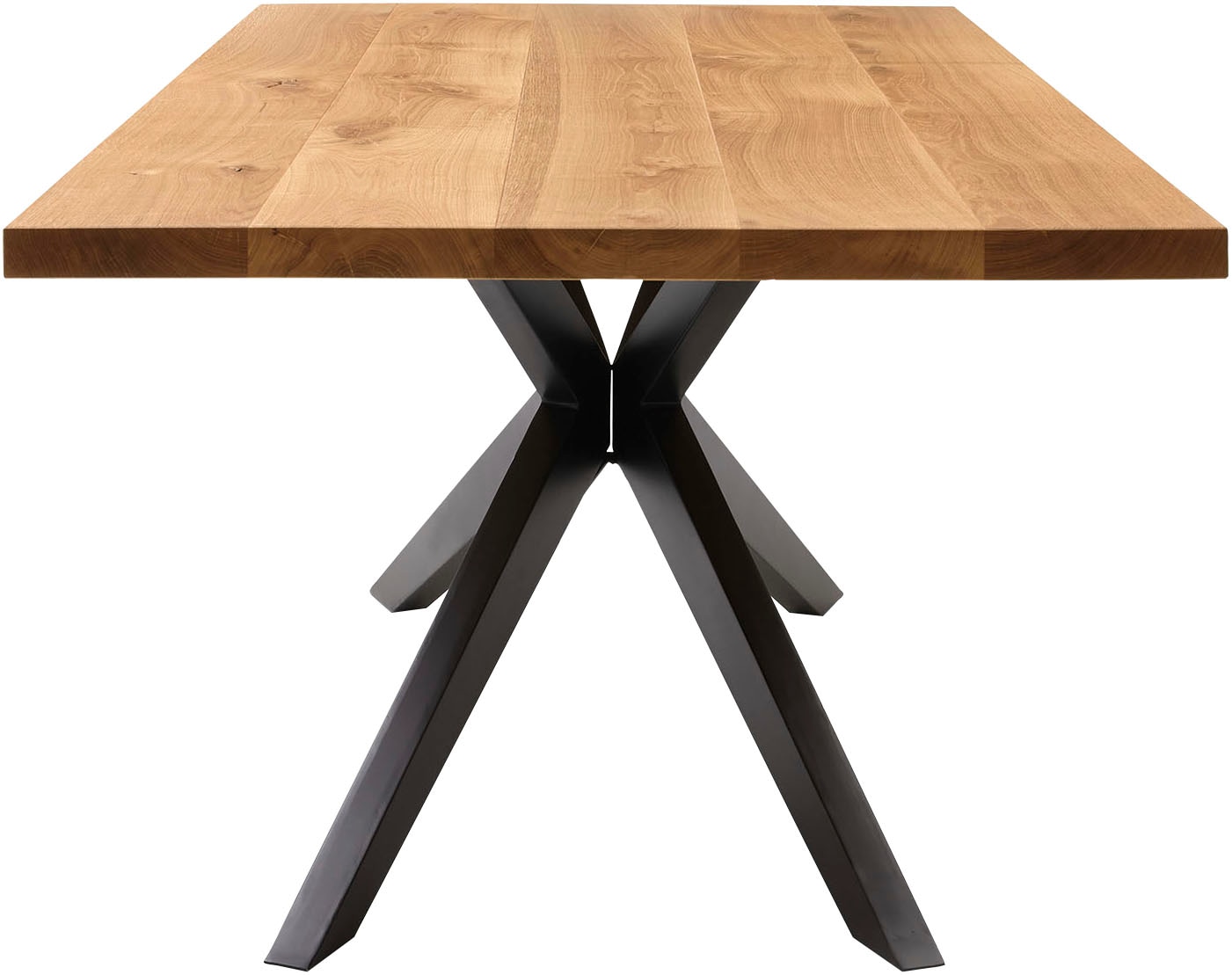 Musterring Esstisch »Tiama« mit fester Platte in Barock-Eiche massiv, 40mm, Eisengestell schwarz