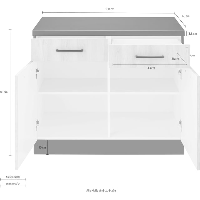 wiho Küchen Unterschrank »Esbo«, 100 cm breit auf Raten kaufen