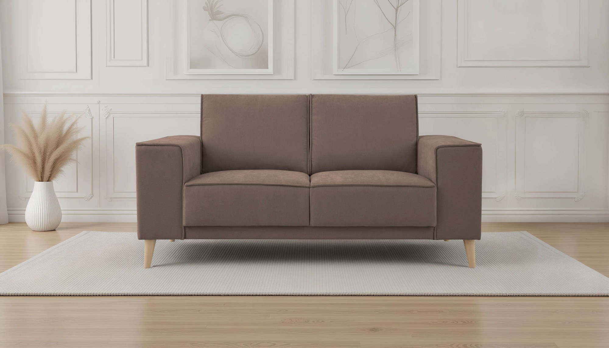 OTTO home 2-Sitzer »Oland Skandi, weicher Chenille-Stoff« 164 cm, Wellenunt günstig online kaufen