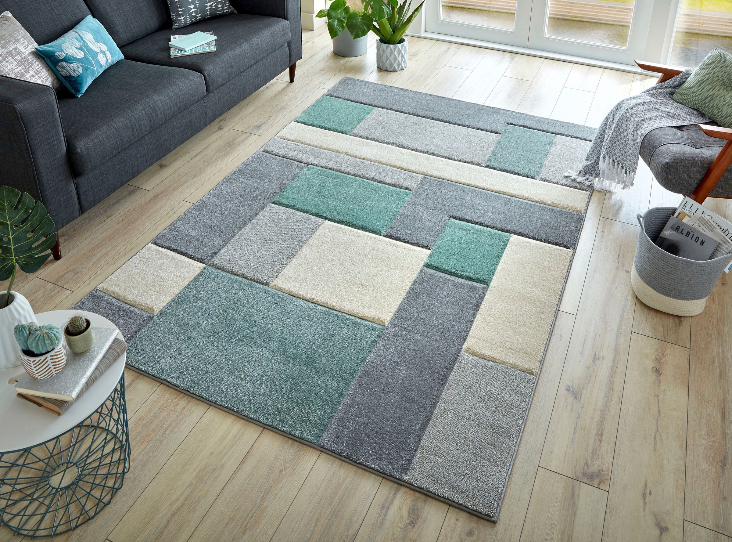 FLAIR RUGS Teppich »Cosmos«, rechteckig, 12 mm Höhe, Patchwork Design, mehrfarbig, mit Hoch-Tief-Effekt