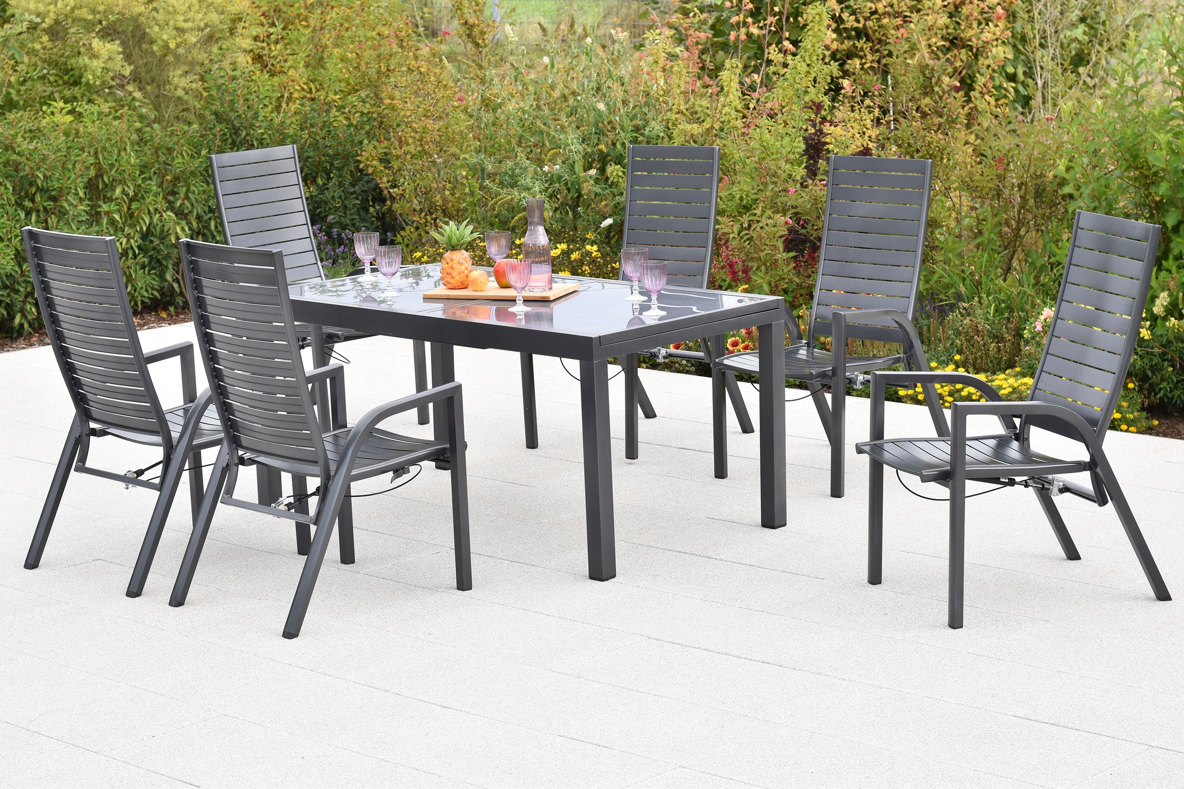 MERXX Garten-Essgruppe »»Siros«« Set, 7 Stk. tlg. Rückenlehne verstellbar d günstig online kaufen