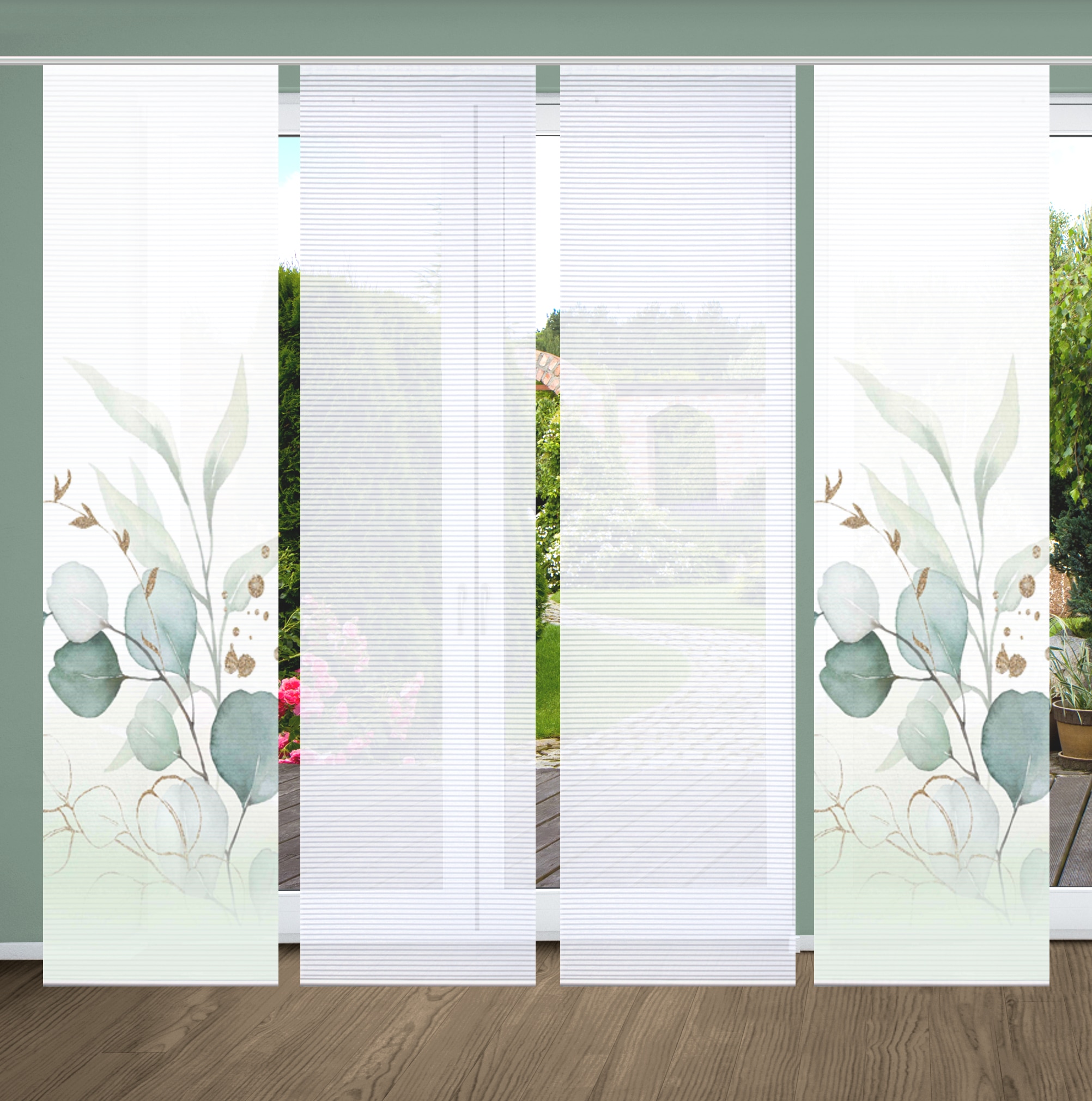 HOME in green Schiebegardine »ABANIO« Paneelwagen 4 Stk. tlg. SET DIGITALDR günstig online kaufen