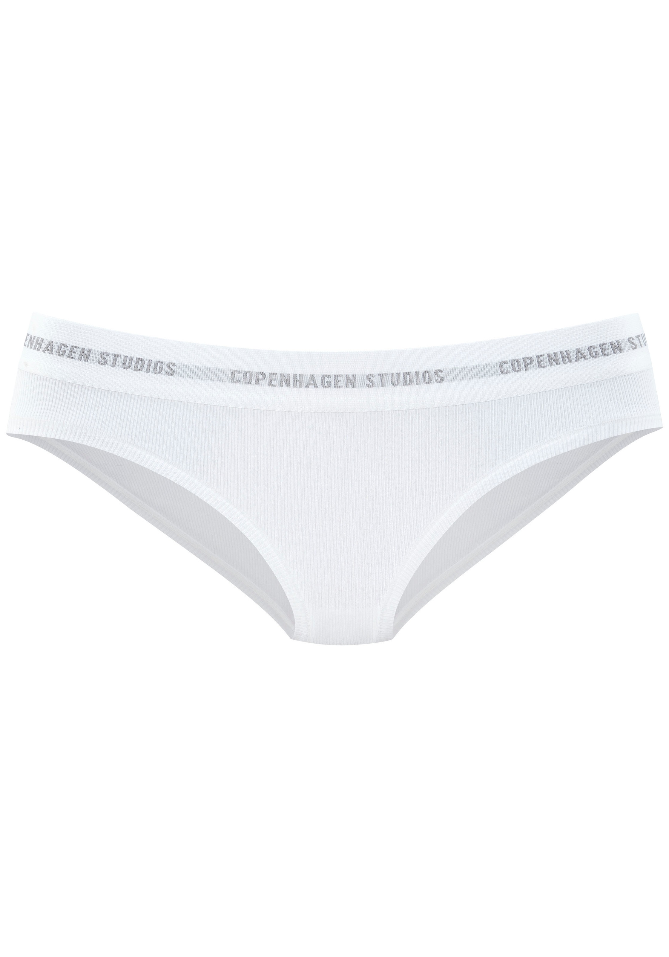 Copenhagen Studios Bikinislip »mit softem Logobund«, (2er-Pack), aus gerippter Bio-Baumwollqualität