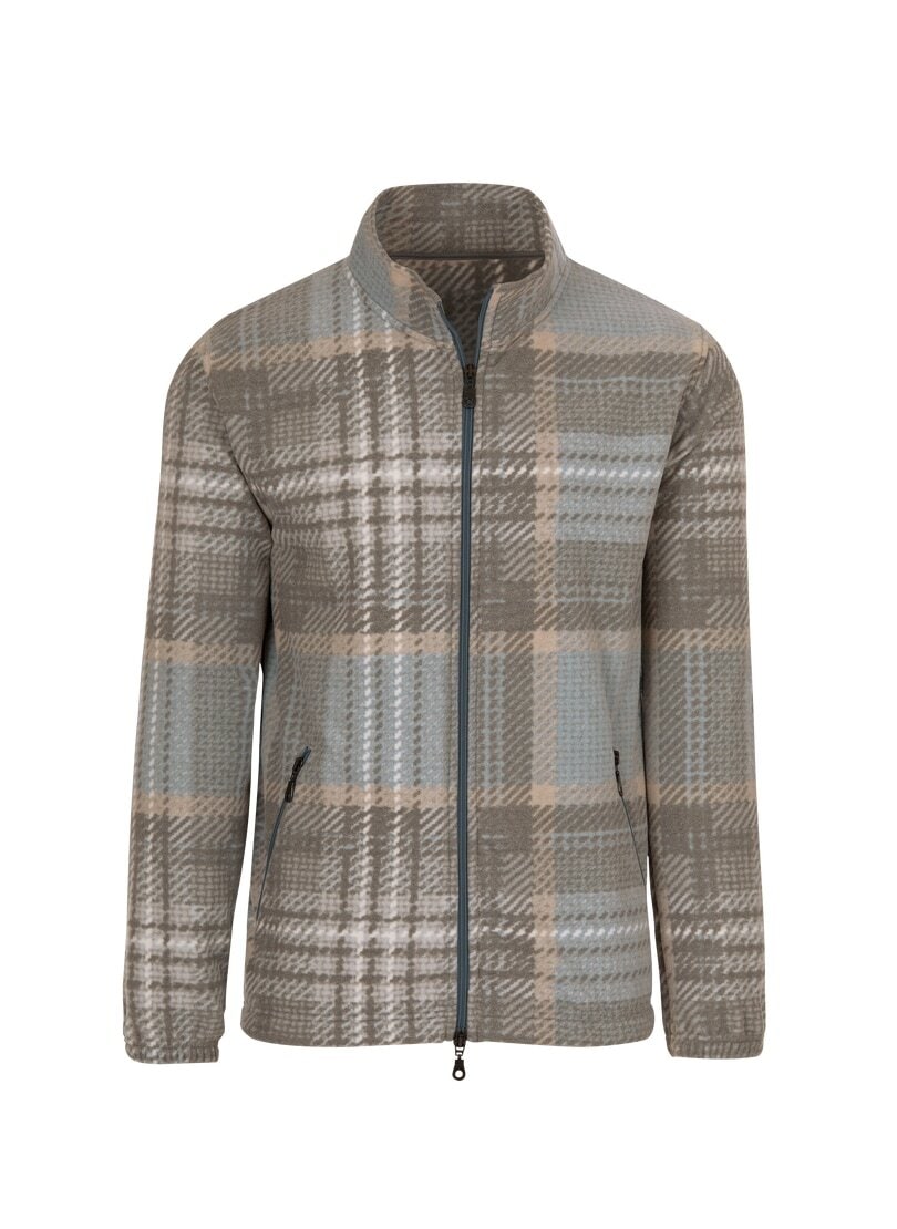 Trigema Fleecejacke »TRIGEMA Fleece-Jacke mit Karo-Muster«