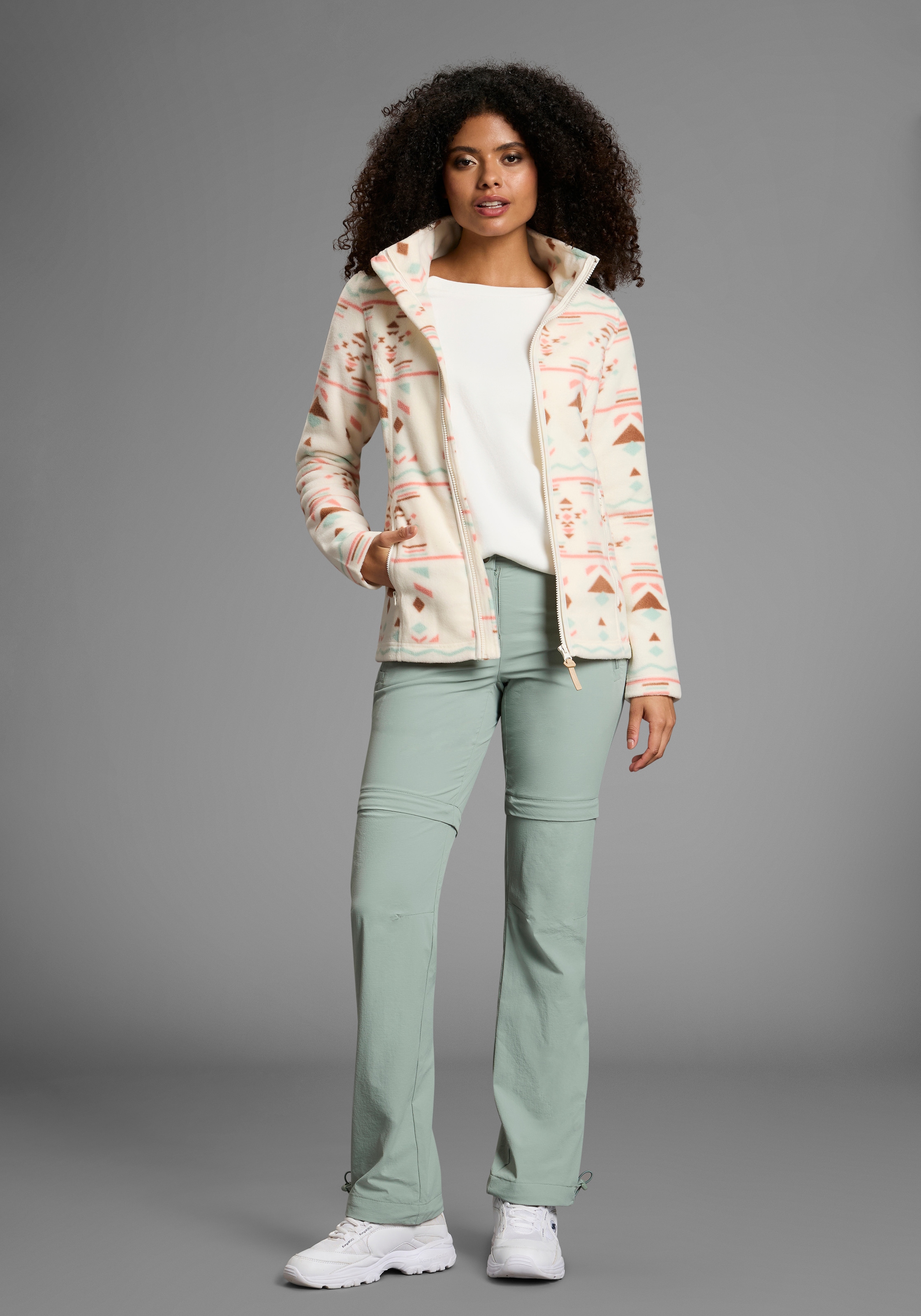 KangaROOS Fleecejacke aus weichem Fleece-Material, bedruckte und gemusterte Optik